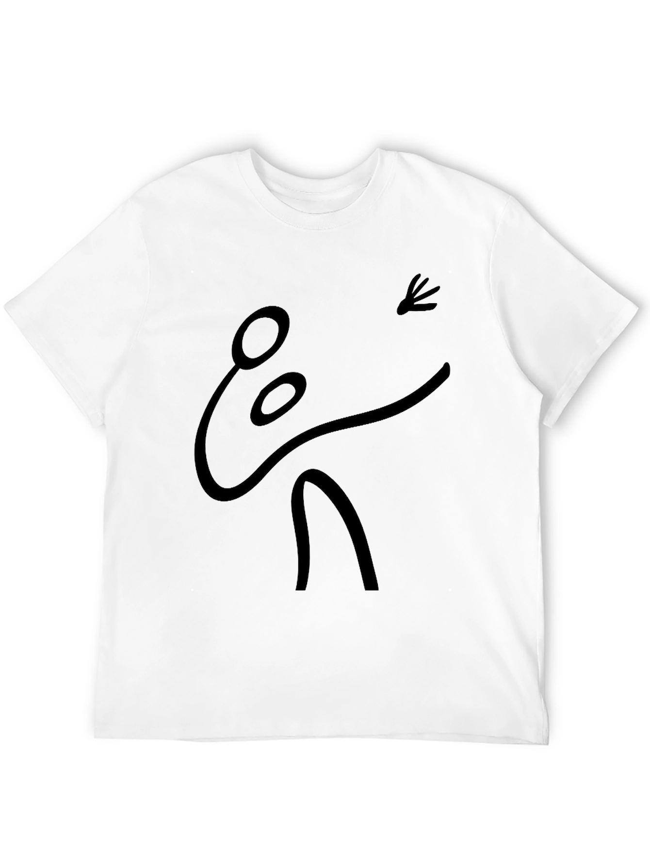 Abstract Stick Figure Graphic Tee - Black