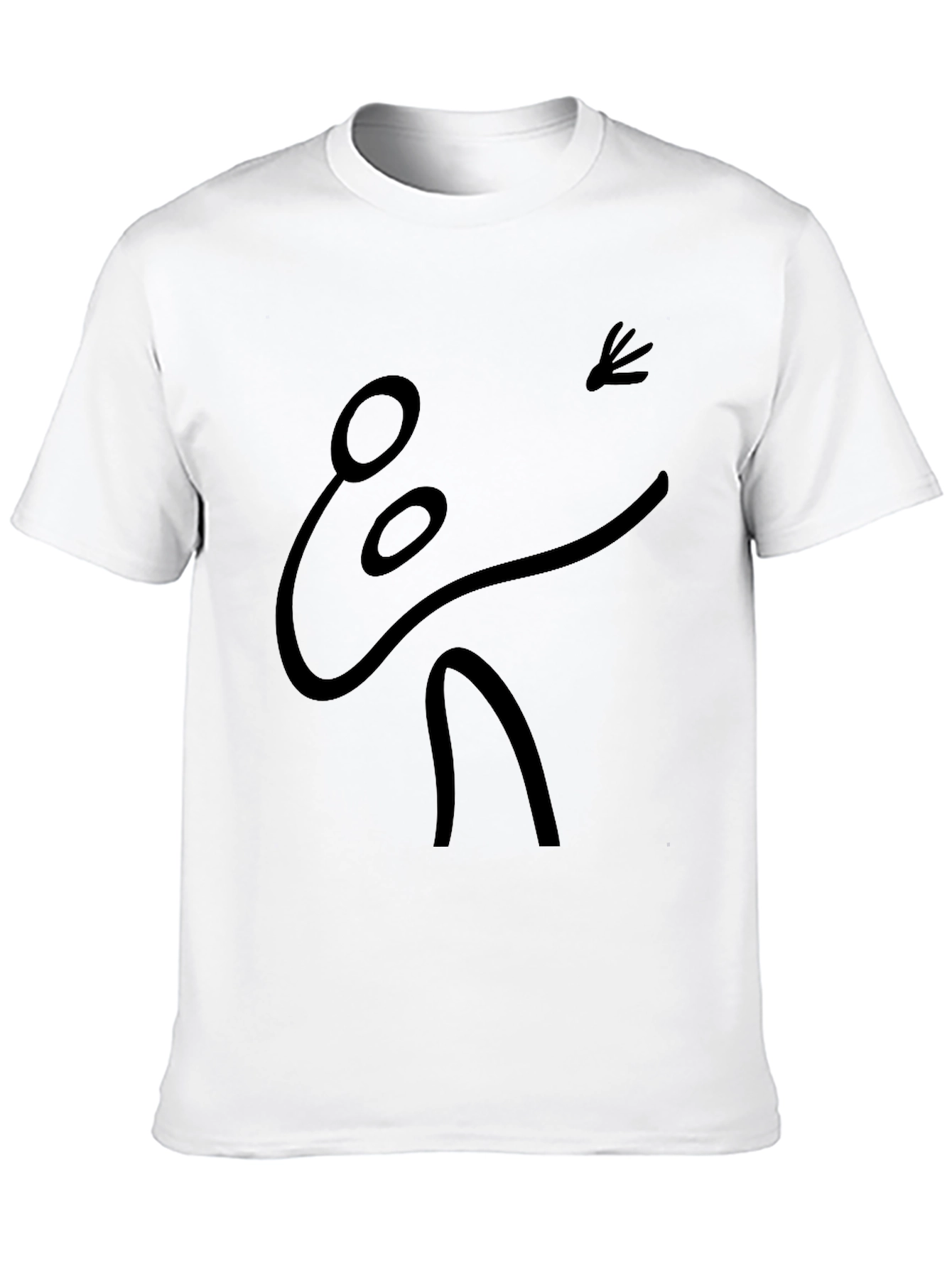 Abstract Stick Figure Graphic Tee - Black