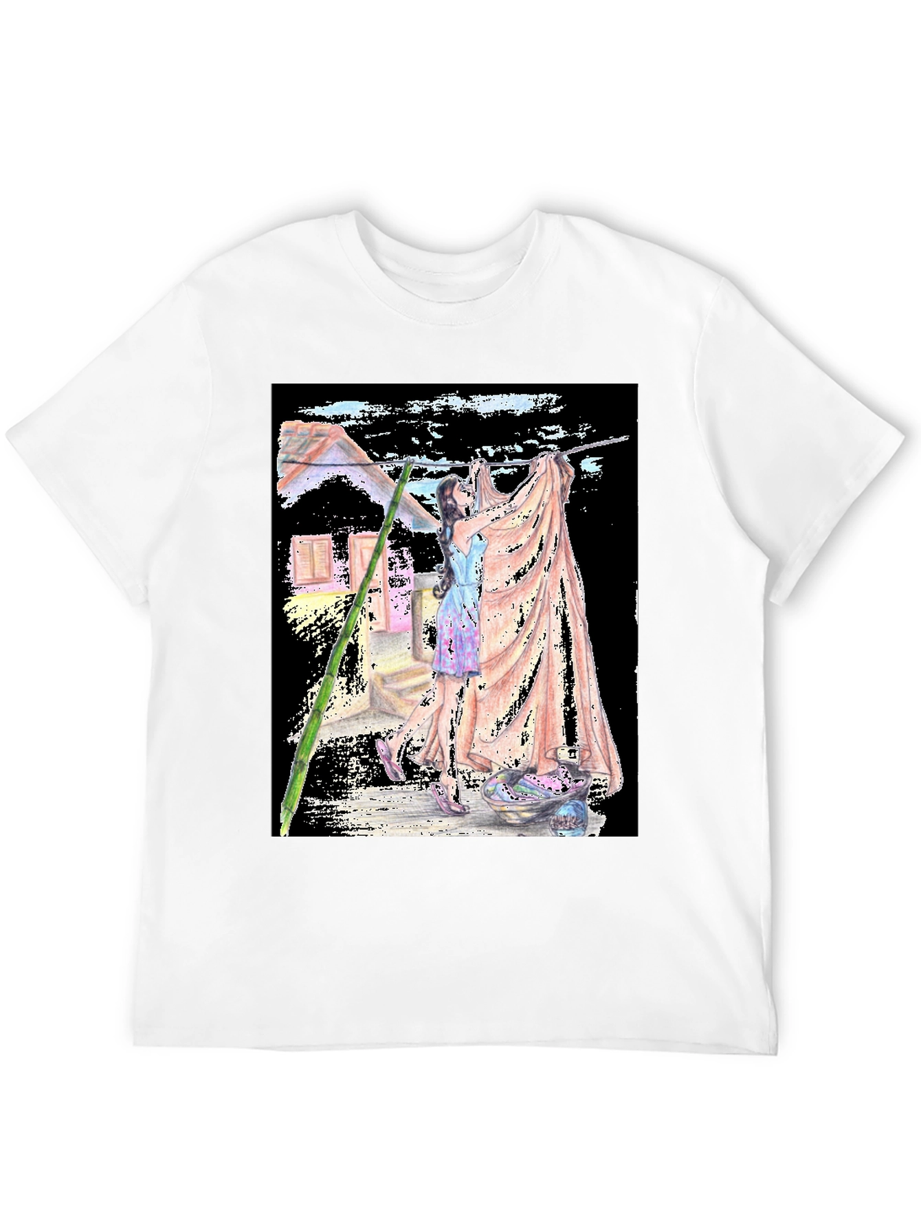 Laundry Day Graphic Tee - Unique Artistic Design
