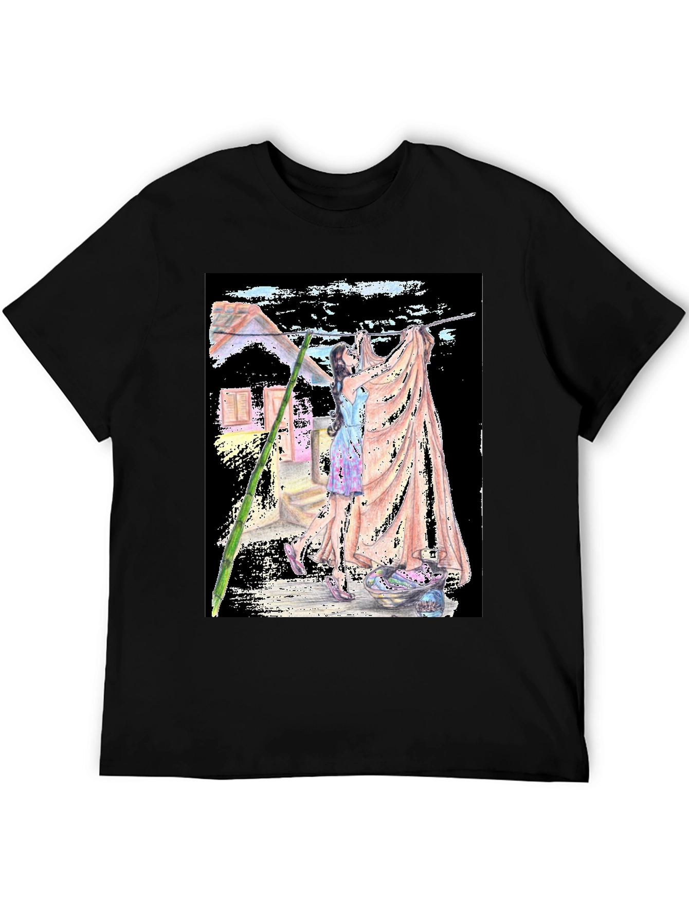 Laundry Day Graphic Tee - Unique Artistic Design