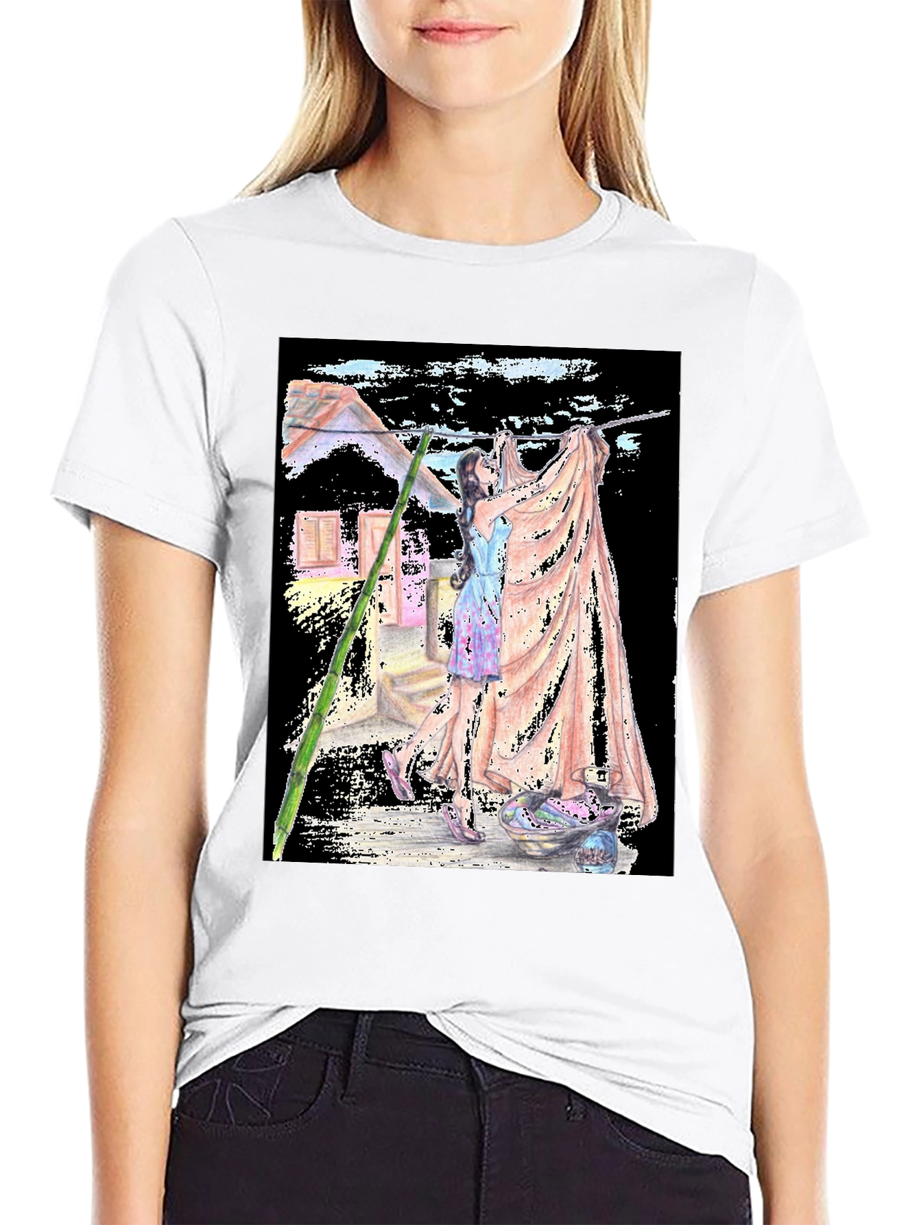 Laundry Day Graphic Tee - Unique Artistic Design
