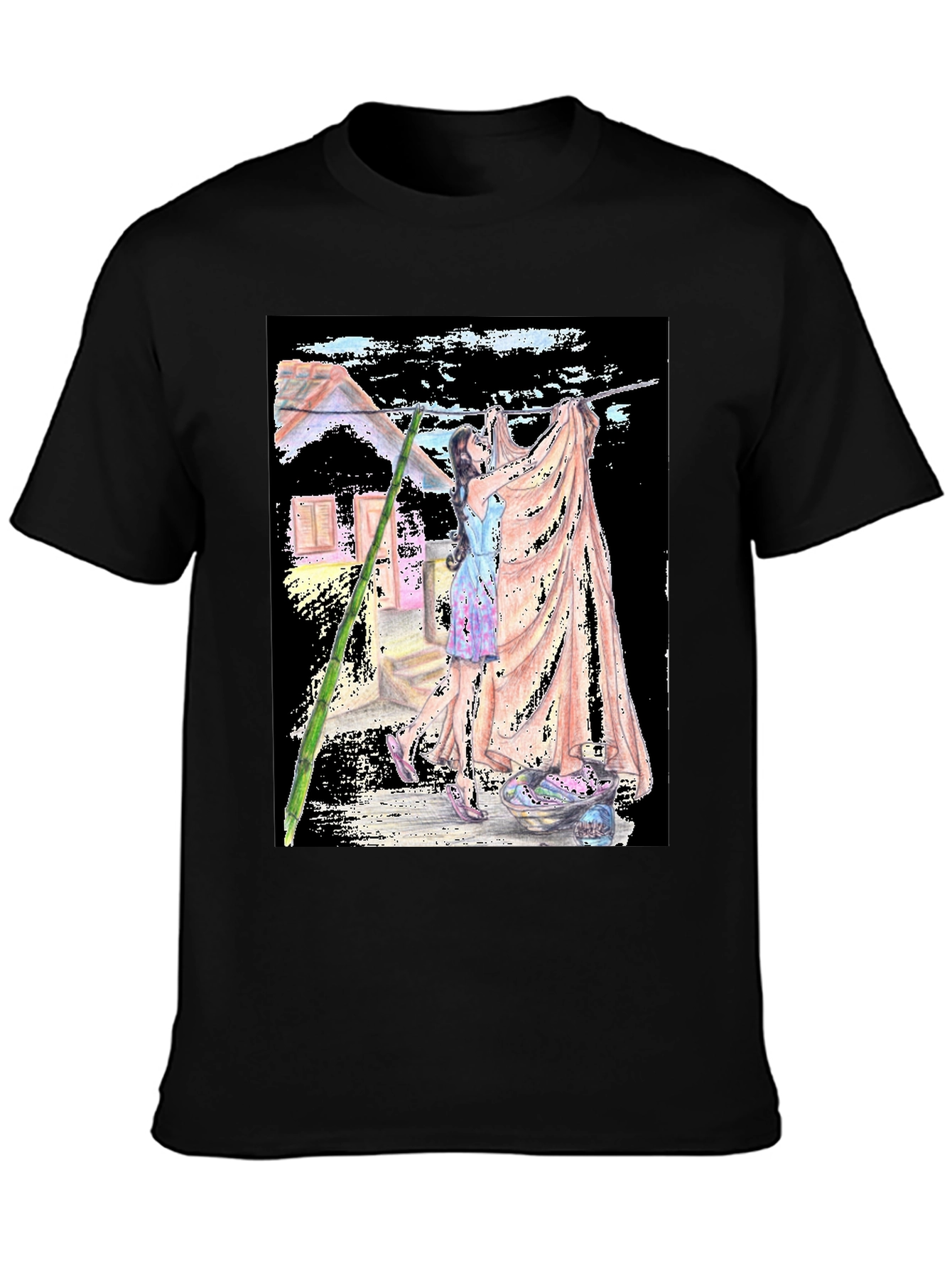 Laundry Day Graphic Tee - Unique Artistic Design