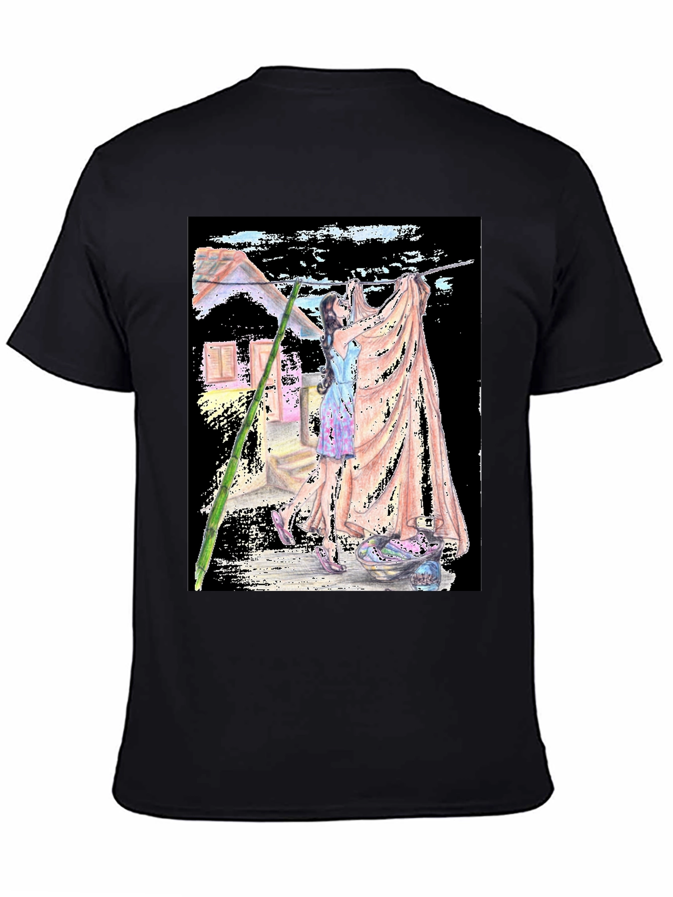 Laundry Day Graphic Tee - Unique Artistic Design