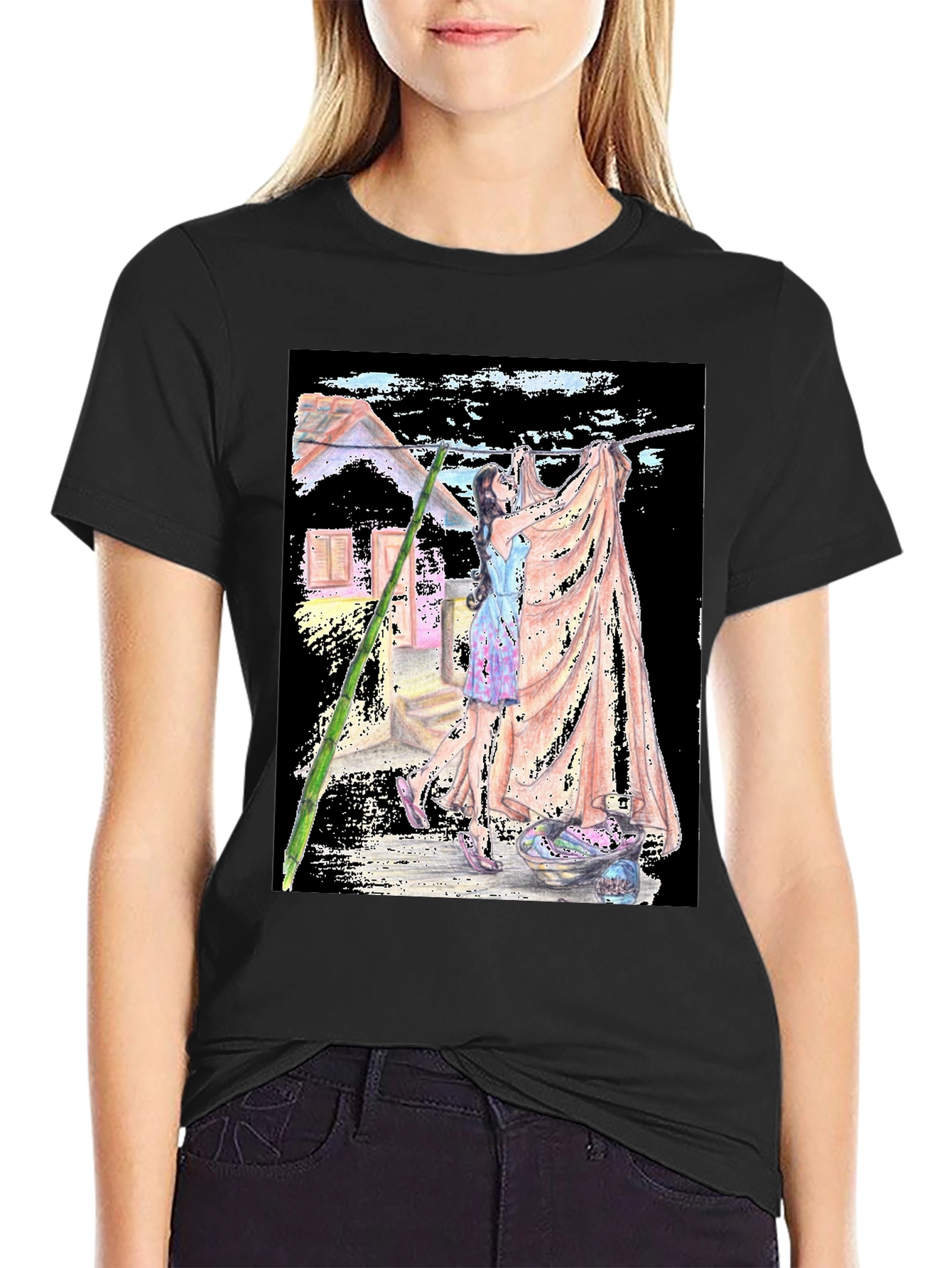Laundry Day Graphic Tee - Unique Artistic Design