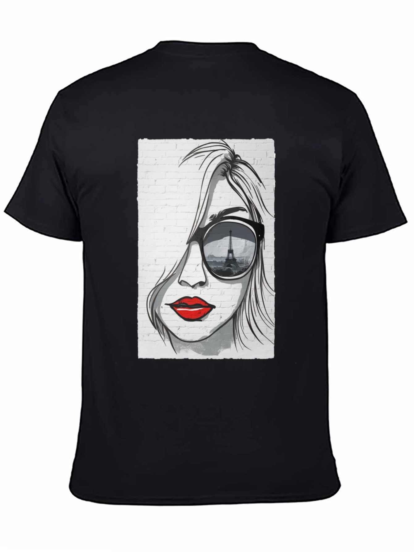 Parisian Chic Graphic T-Shirt - Eiffel Tower Sunglasses