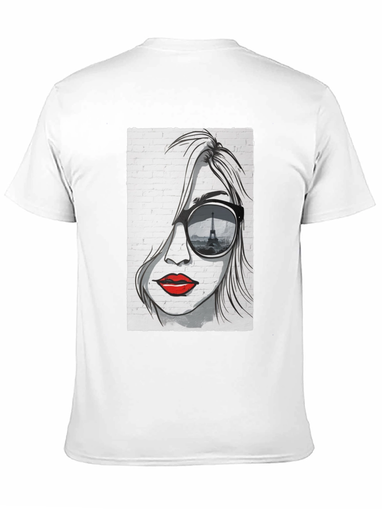 Parisian Chic Graphic T-Shirt - Eiffel Tower Sunglasses