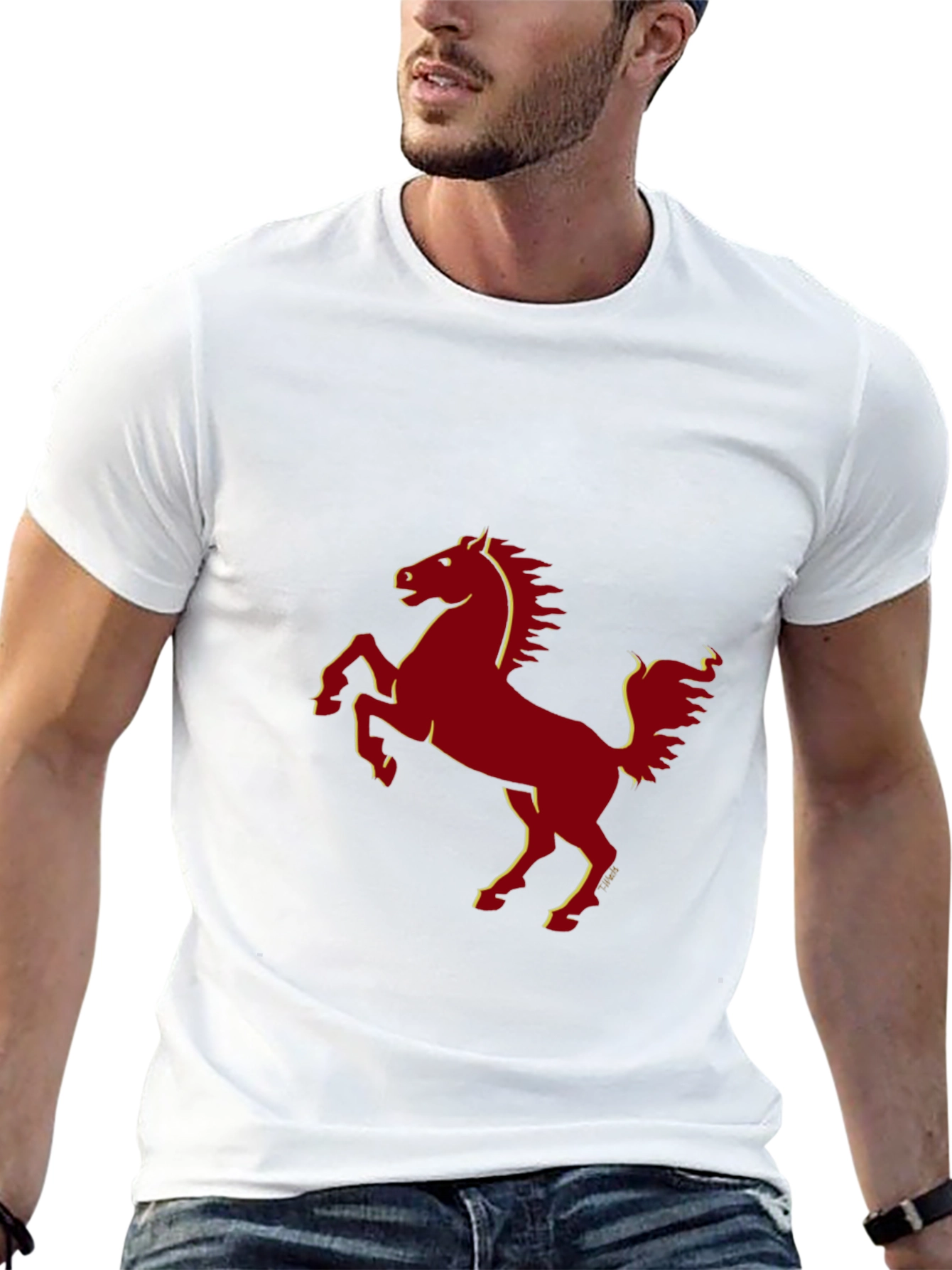 Prancing Horse Graphic Tee - Classic Style