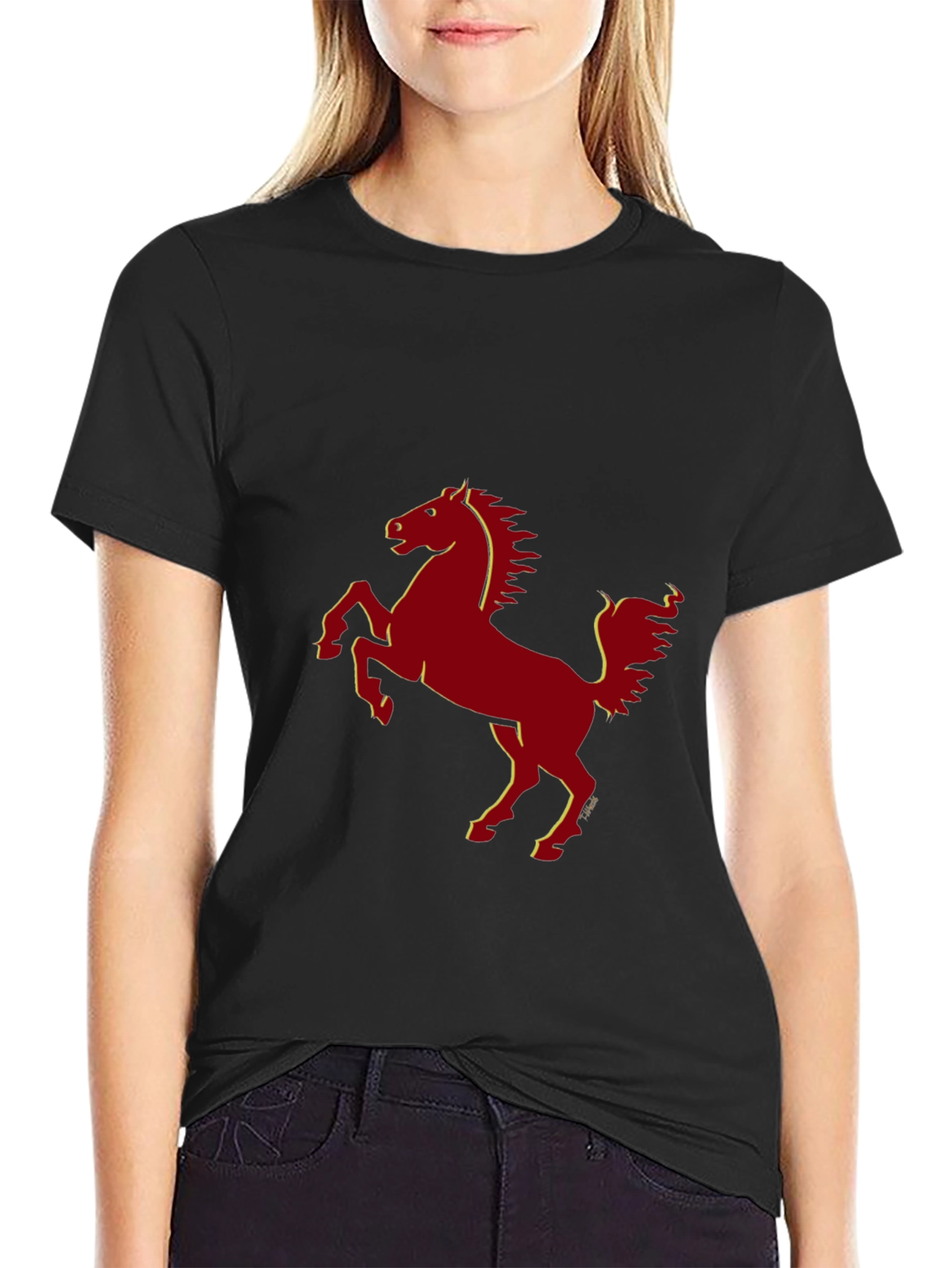 Prancing Horse Graphic Tee - Classic Style