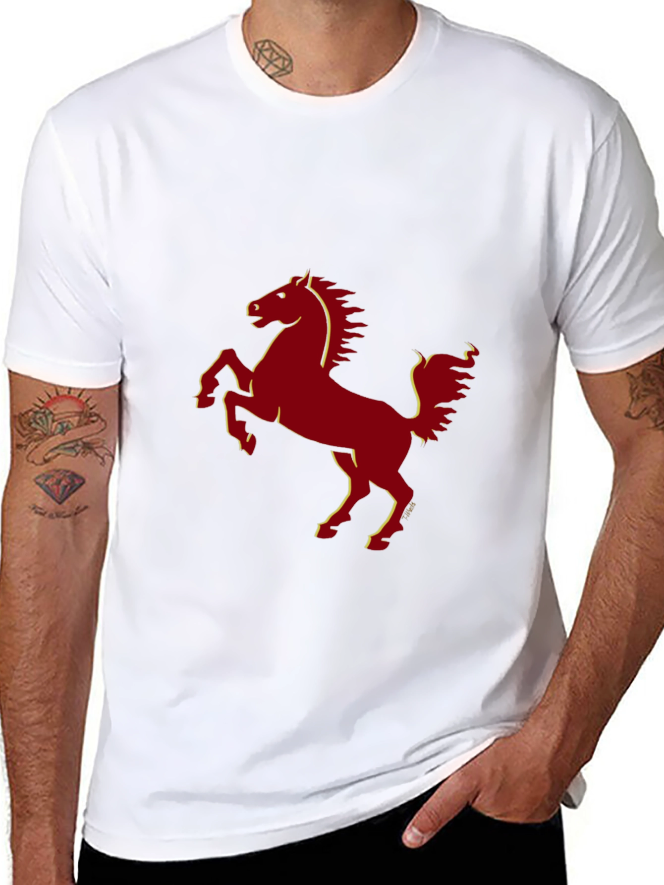 Prancing Horse Graphic Tee - Classic Style