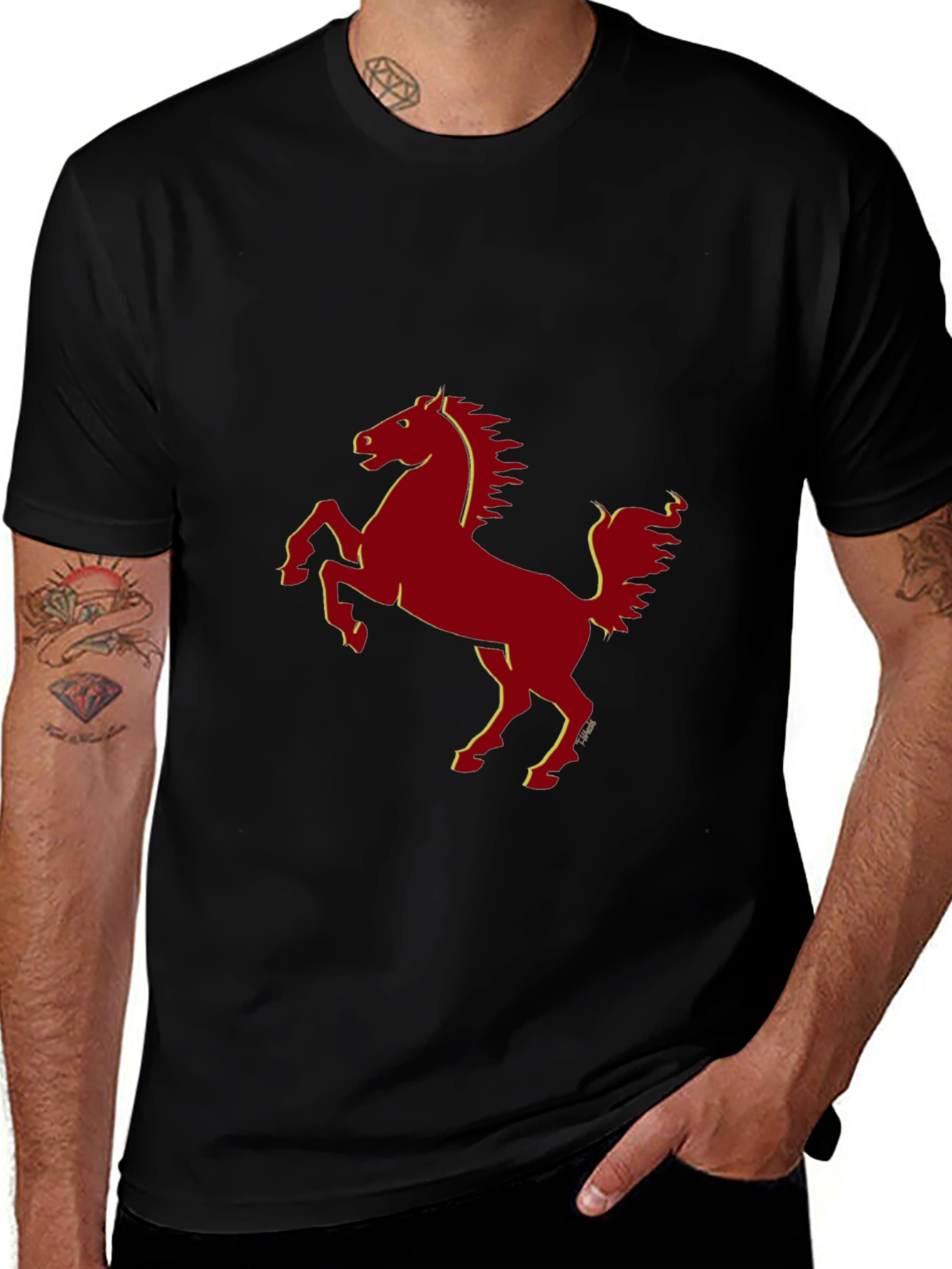 Prancing Horse Graphic Tee - Classic Style