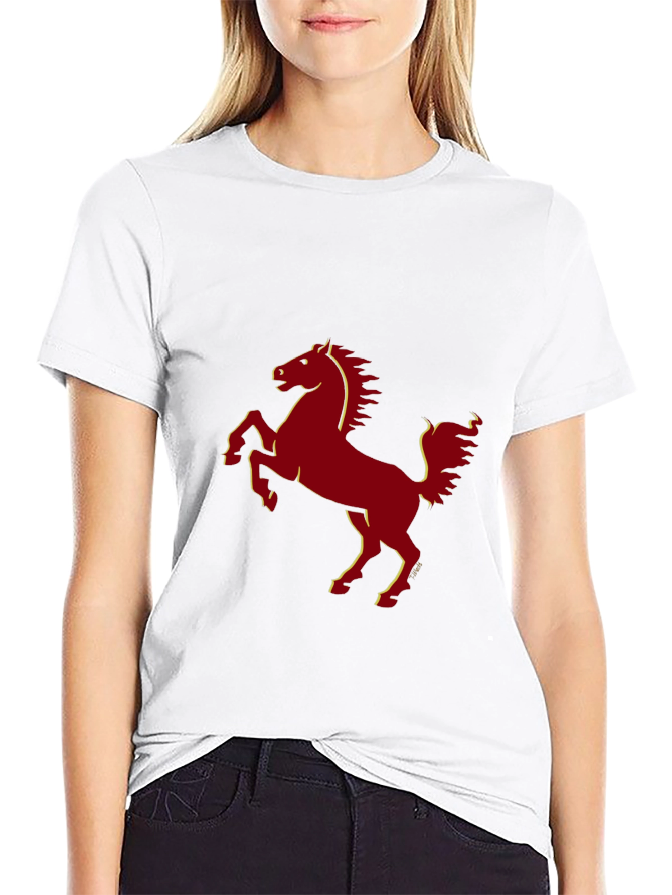 Prancing Horse Graphic Tee - Classic Style