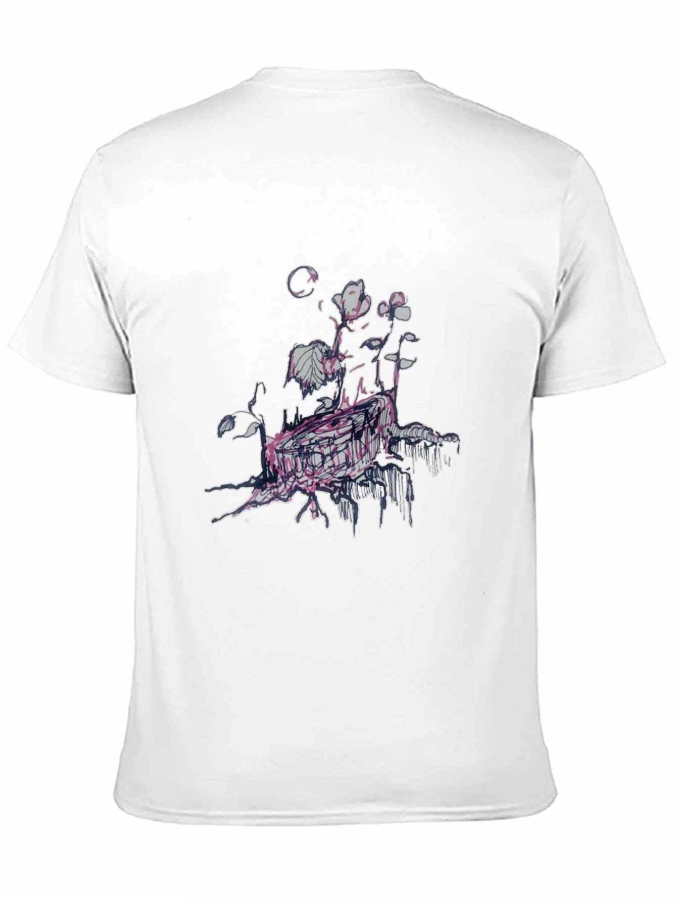 Unique Floral Graphic Print Black T-Shirt