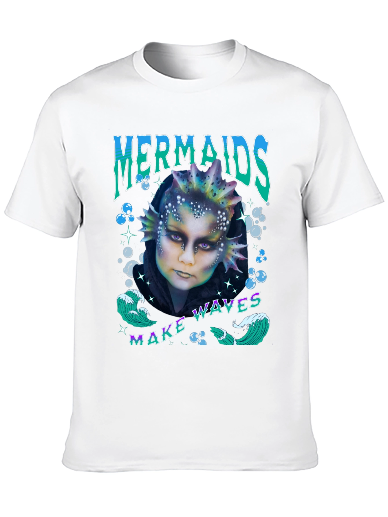 Mermaids Make Waves Graphic T-Shirt - Black