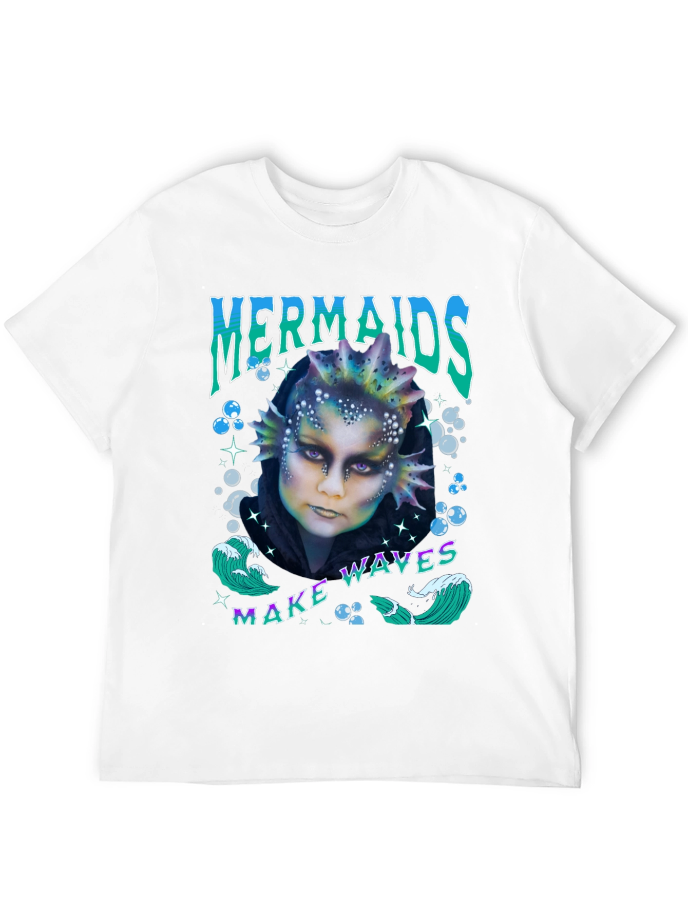 Mermaids Make Waves Graphic T-Shirt - Black