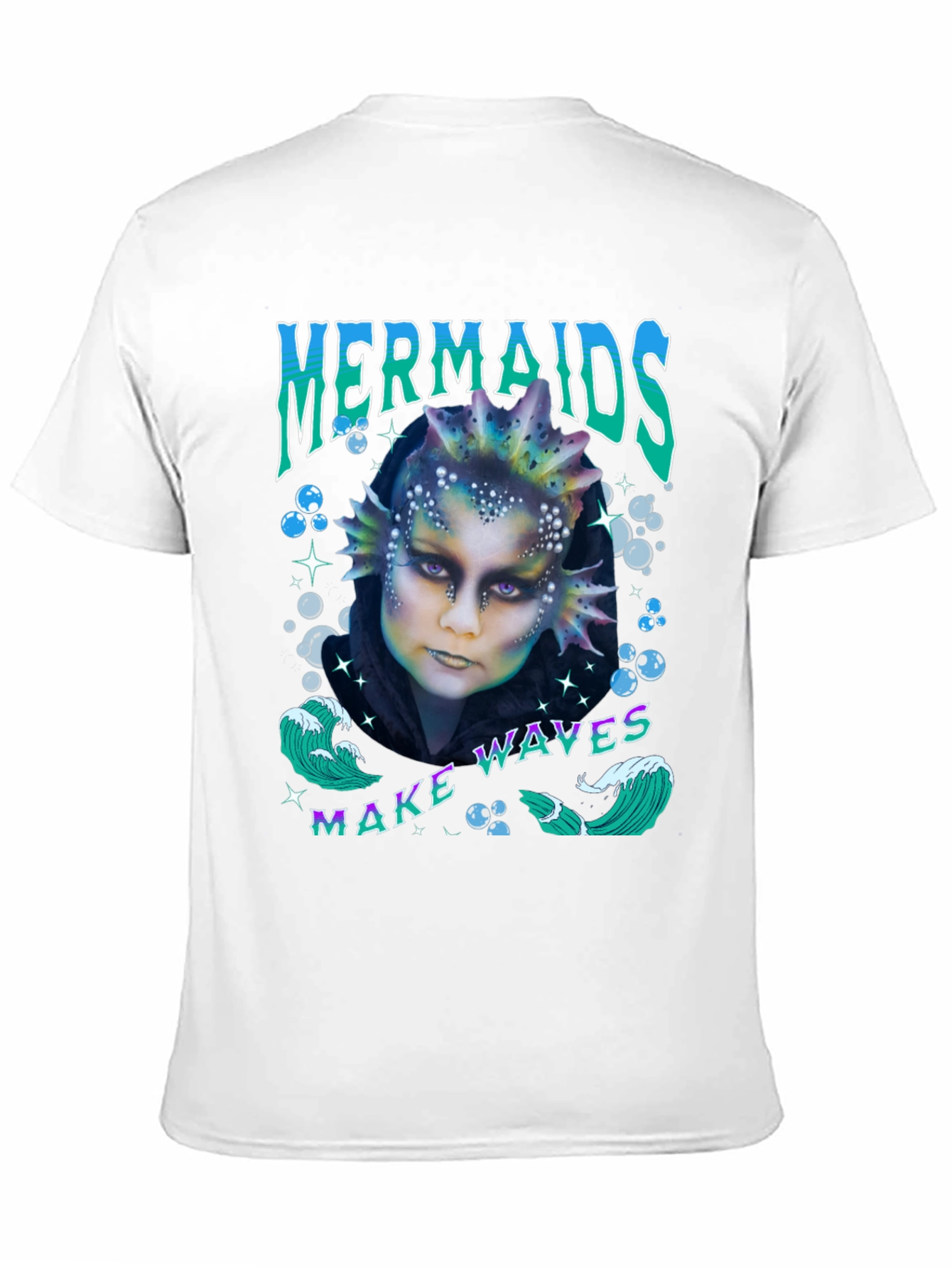 Mermaids Make Waves Graphic T-Shirt - Black