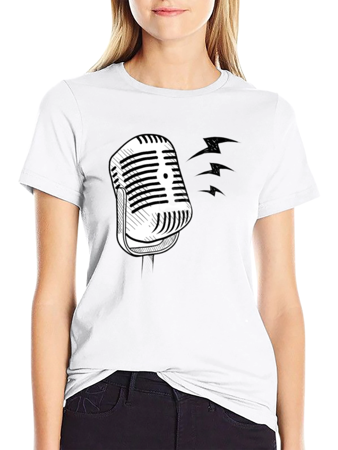 Retro Microphone Graphic T-Shirt