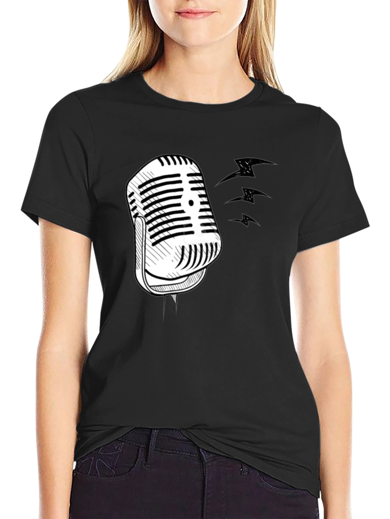 Retro Microphone Graphic T-Shirt
