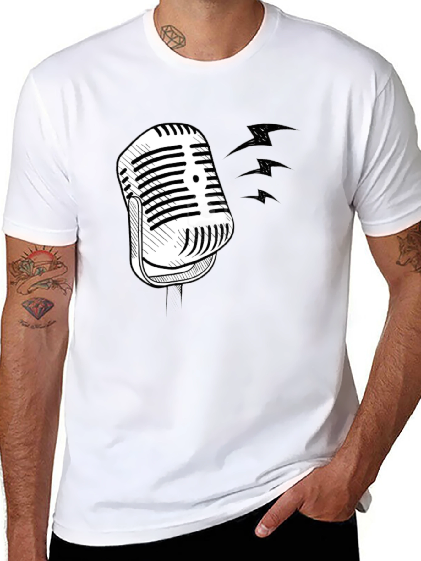 Retro Microphone Graphic T-Shirt