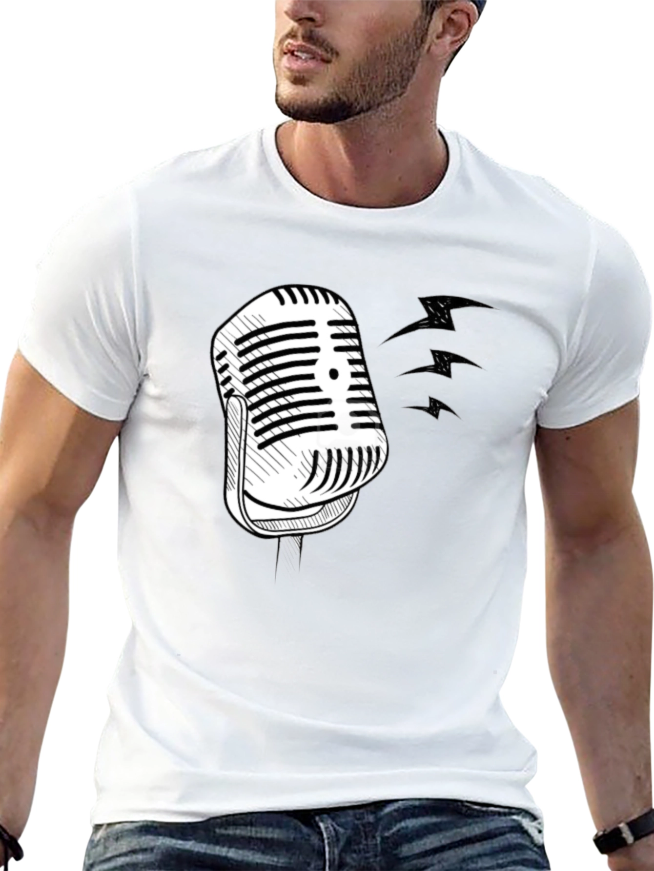 Retro Microphone Graphic T-Shirt