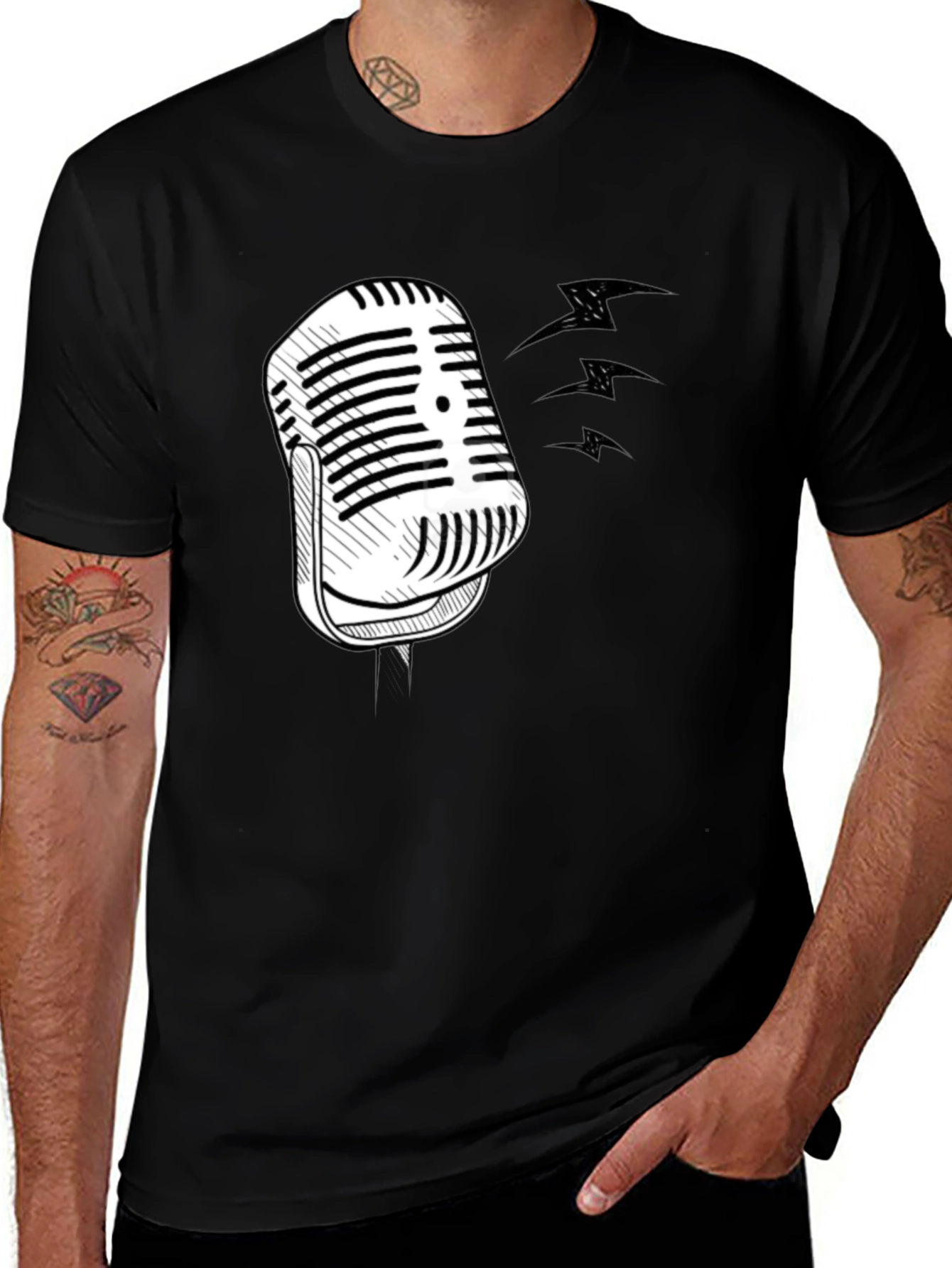 Retro Microphone Graphic T-Shirt