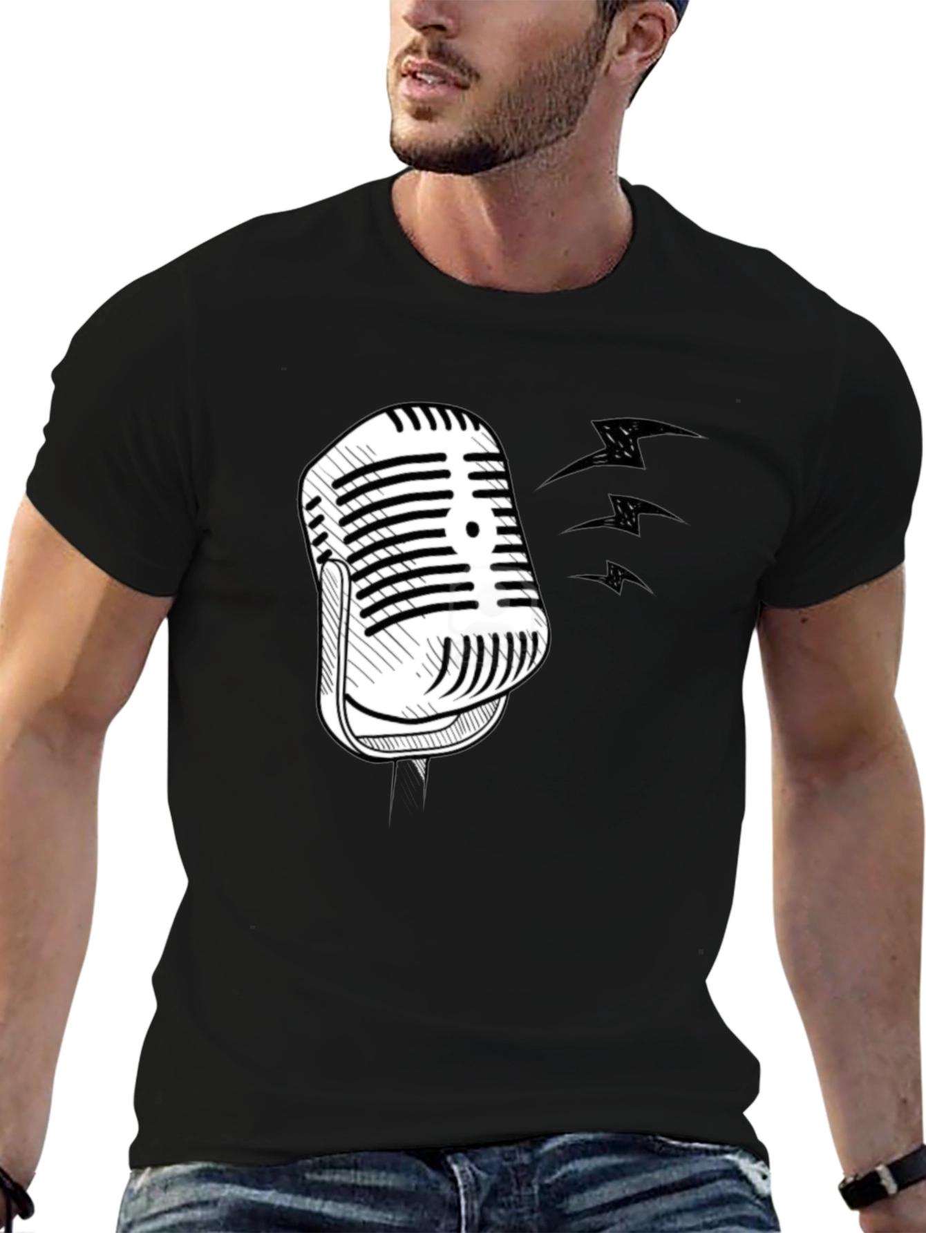 Retro Microphone Graphic T-Shirt