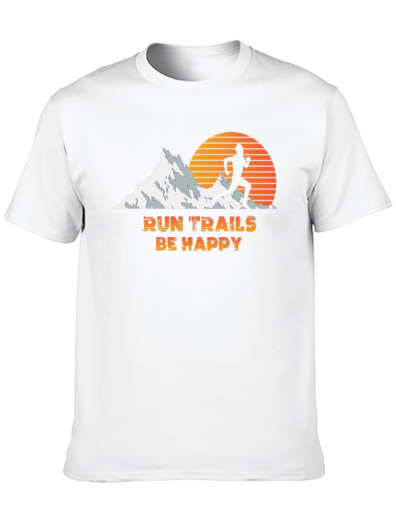 Run Trails Be Happy Black T-Shirt
