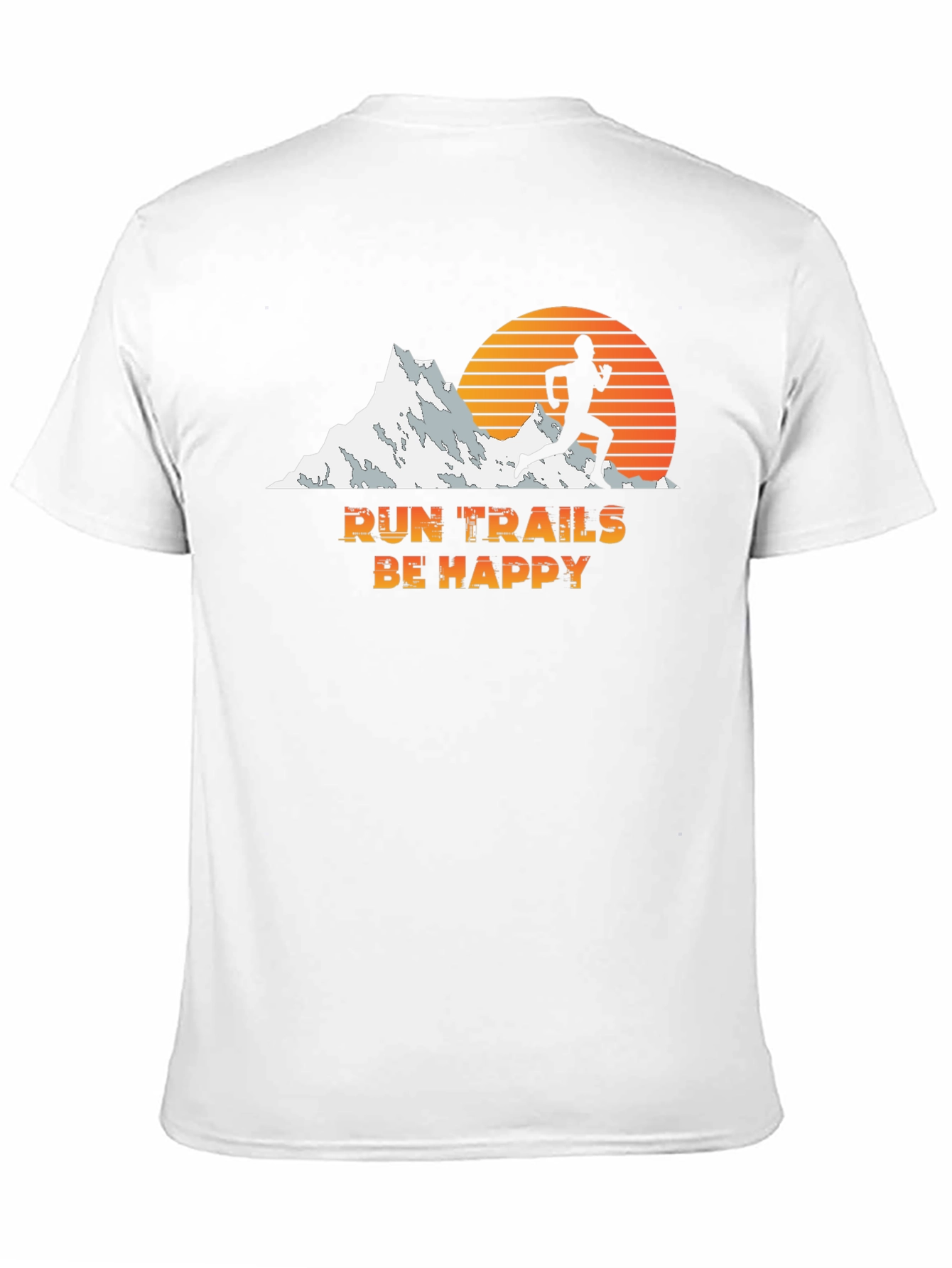 Run Trails Be Happy Black T-Shirt