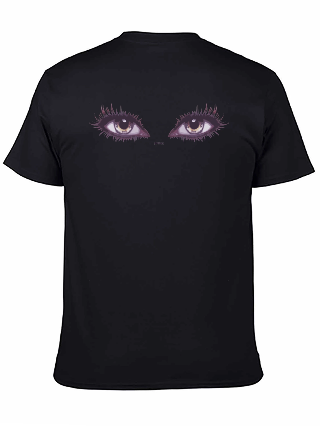 Mysterious Eyes Graphic Tee - Premium Black Cotton