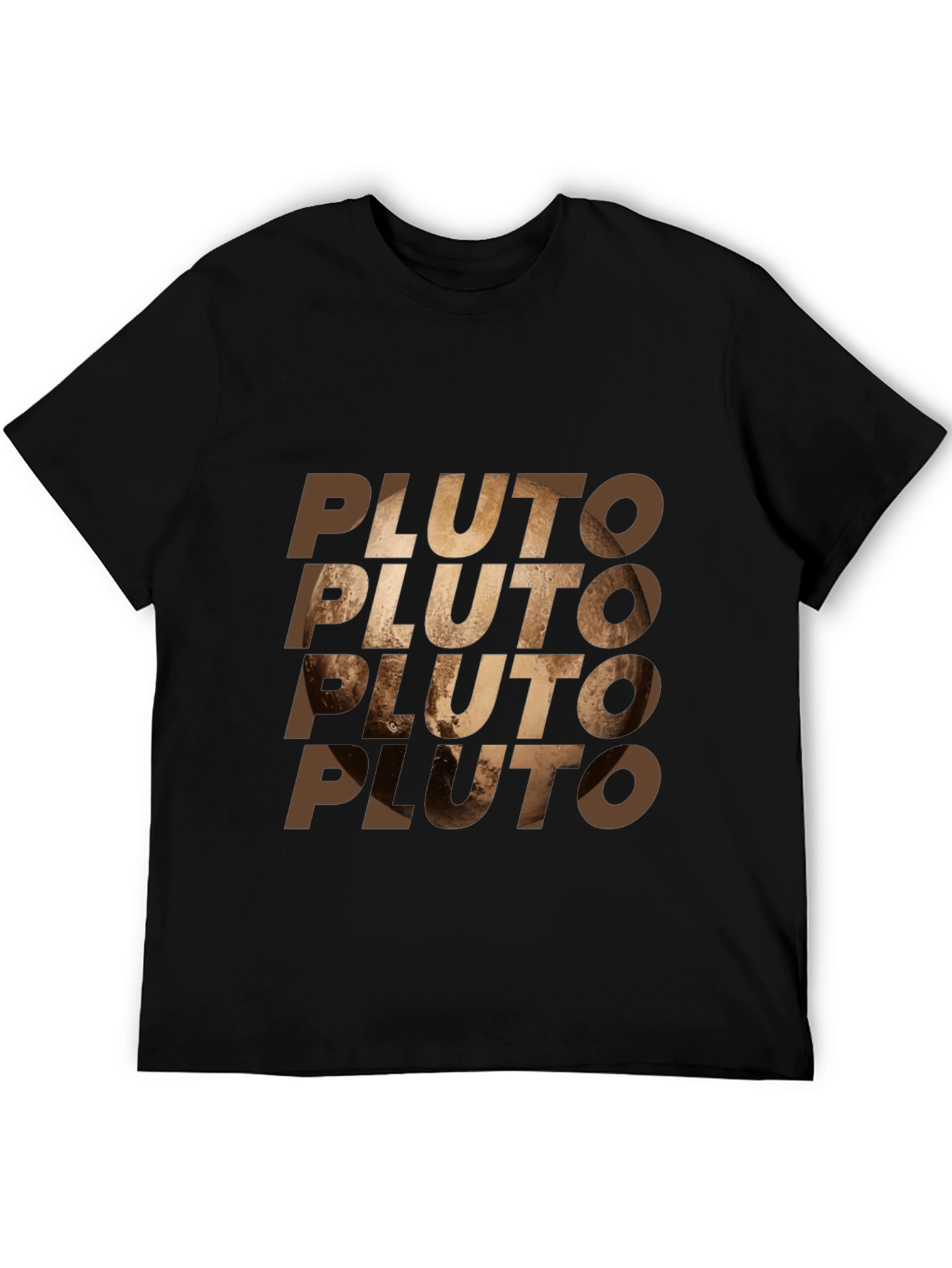 Pluto Graphic Print Mens Black T-Shirt