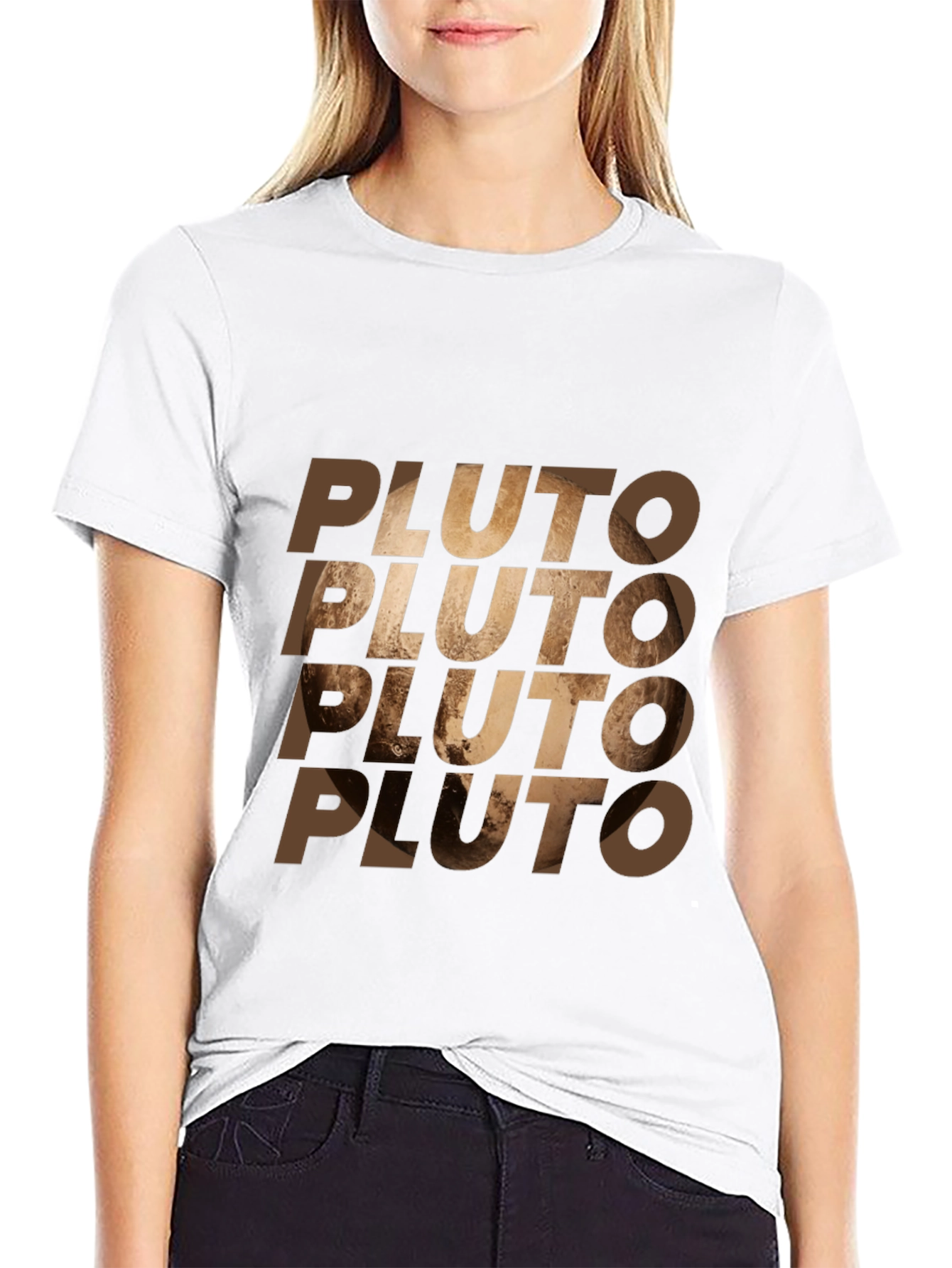 Pluto Graphic Print Mens Black T-Shirt