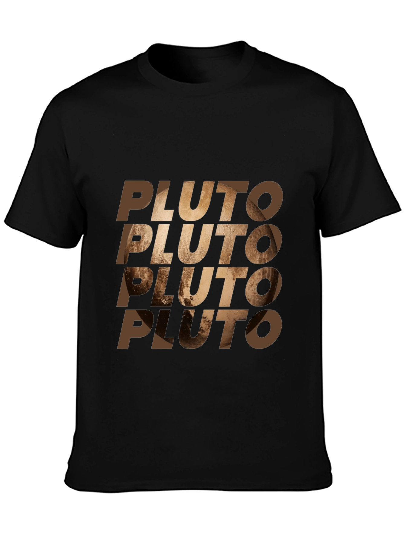 Pluto Graphic Print Mens Black T-Shirt
