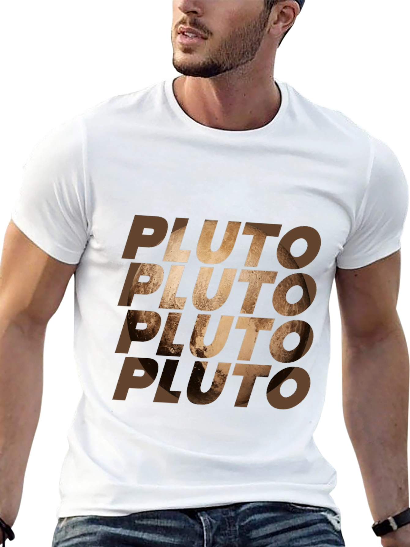 Pluto Graphic Print Mens Black T-Shirt