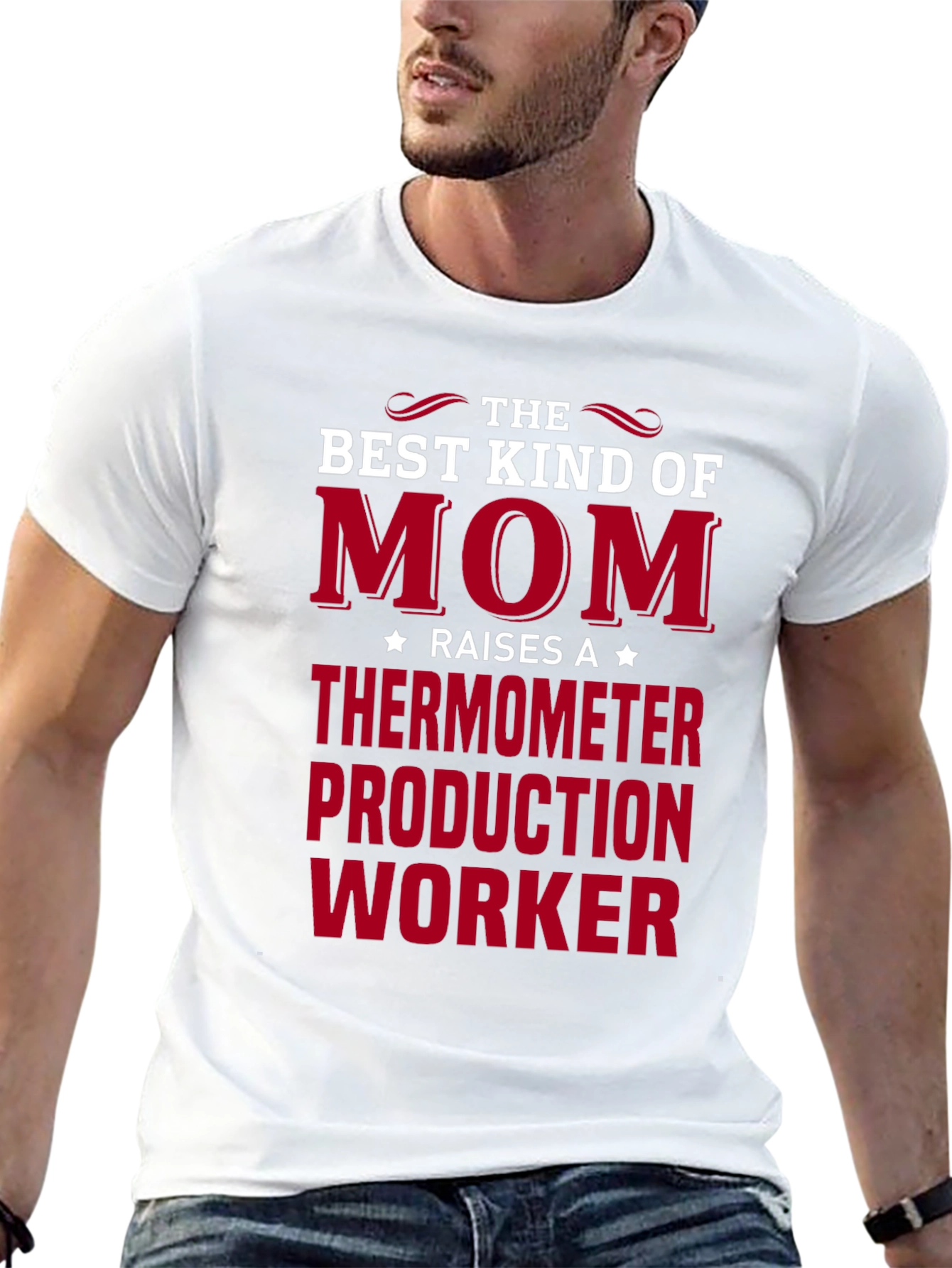 Best Mom Raises Thermometer Production Worker T-Shirt