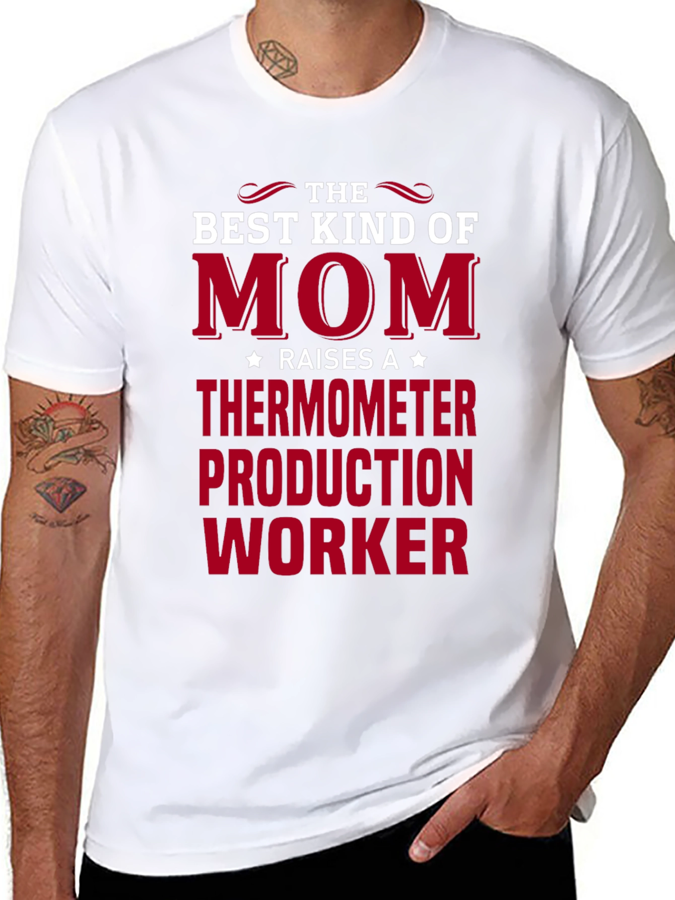 Best Mom Raises Thermometer Production Worker T-Shirt