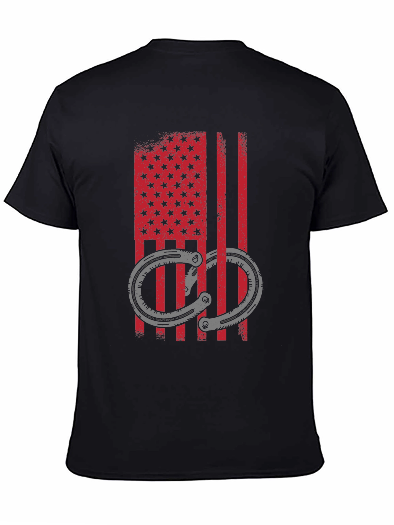 American Flag Handcuff Graphic T-Shirt