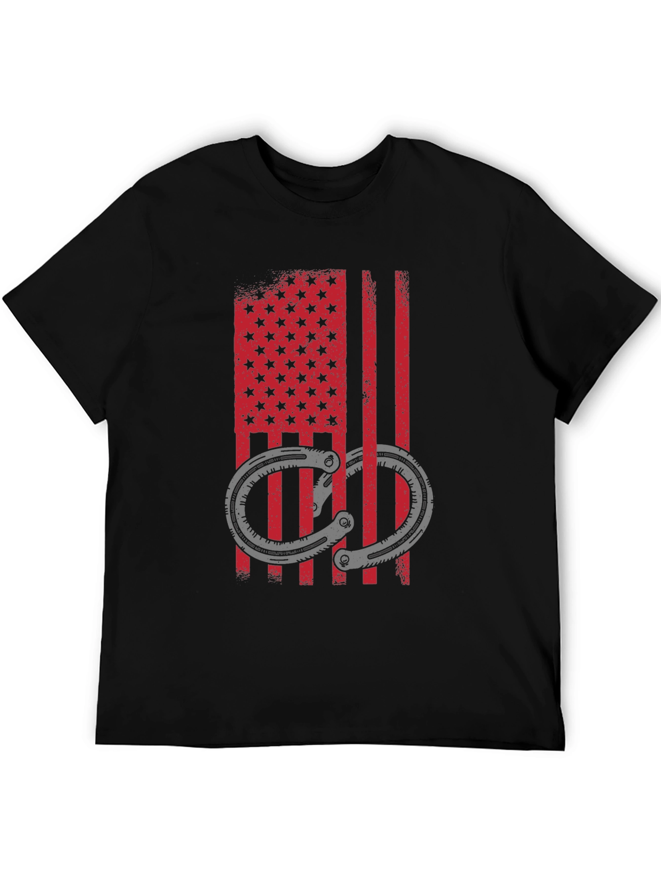 American Flag Handcuff Graphic T-Shirt