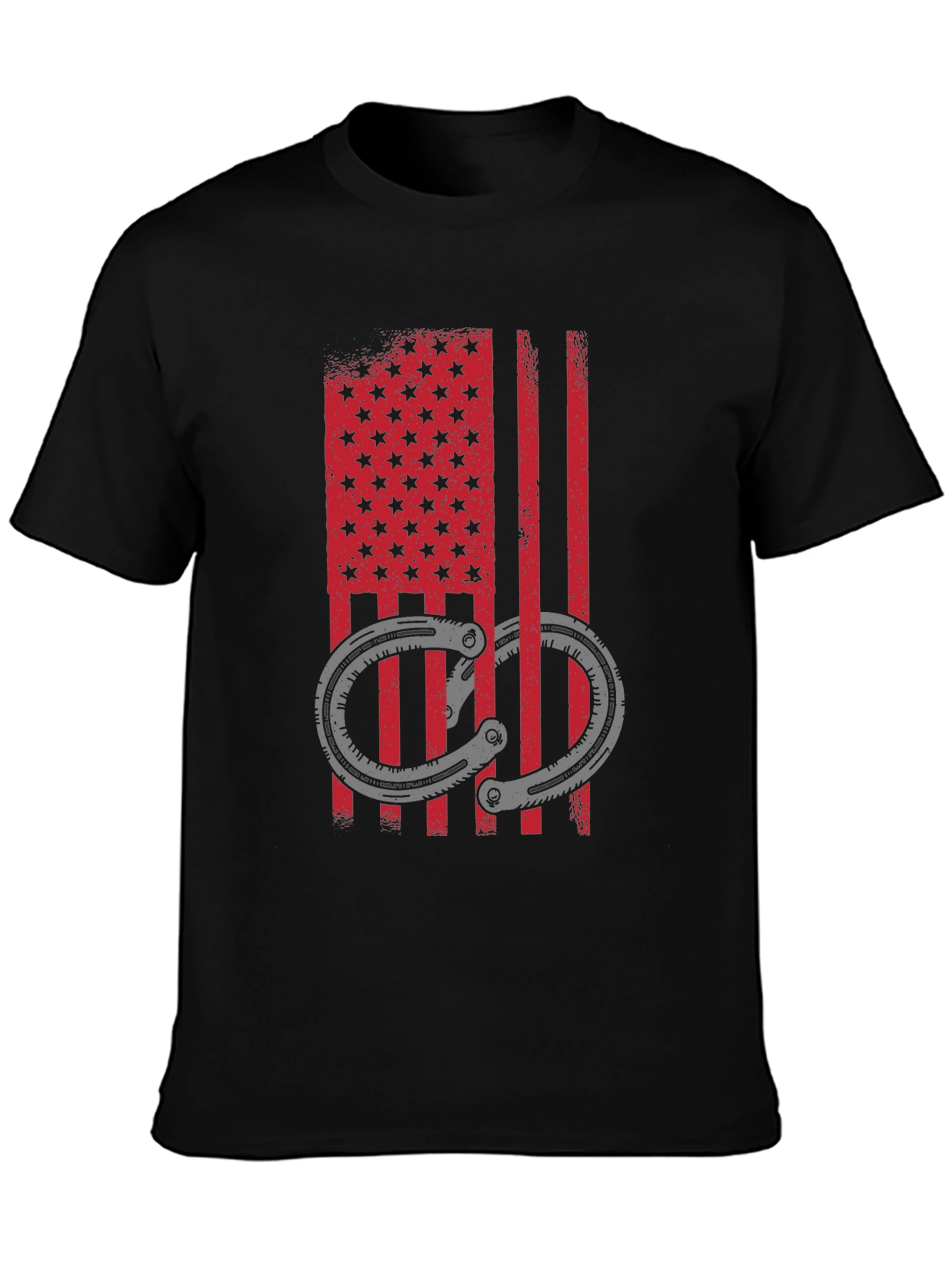 American Flag Handcuff Graphic T-Shirt