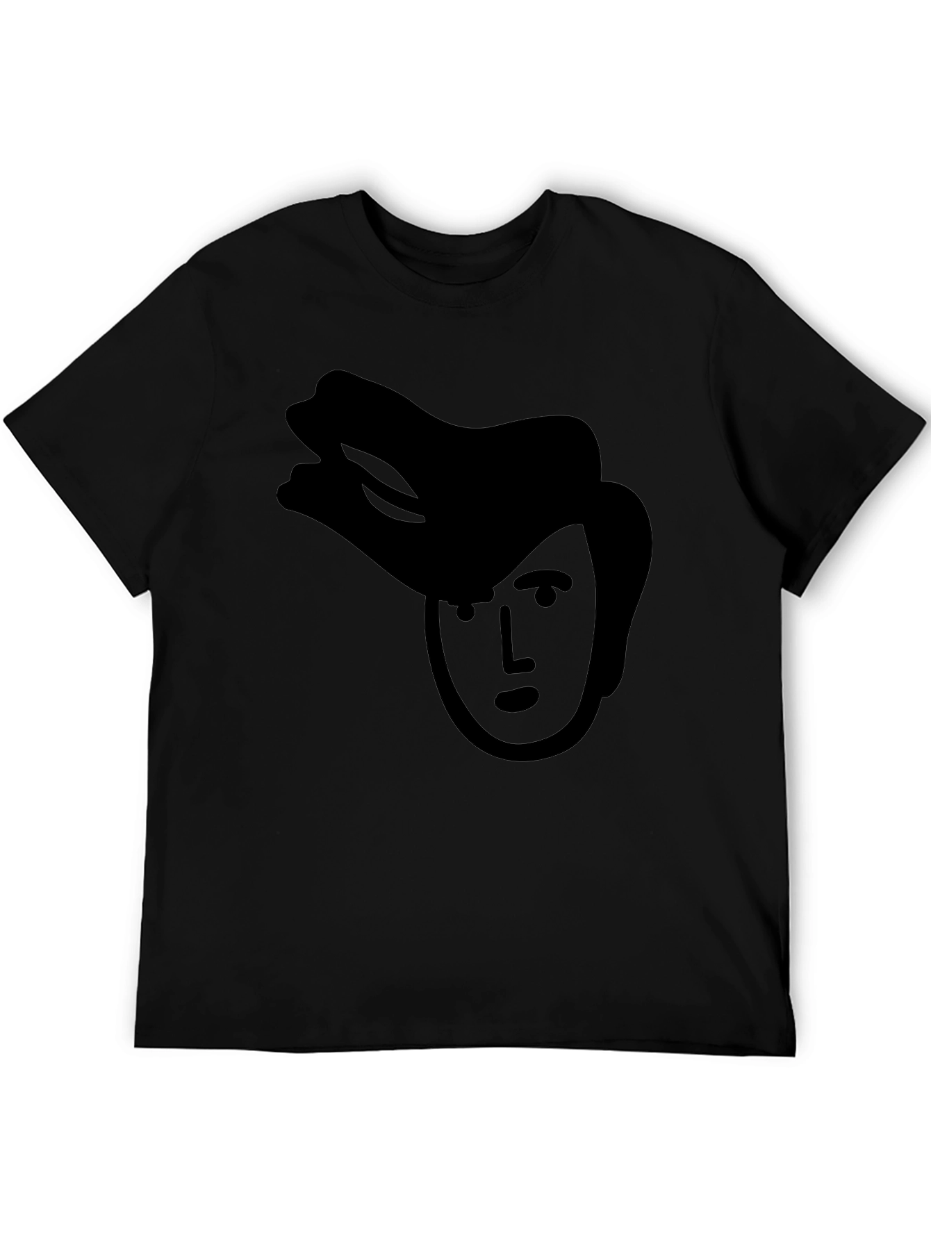 Cartoon Face Graphic Black T-Shirt