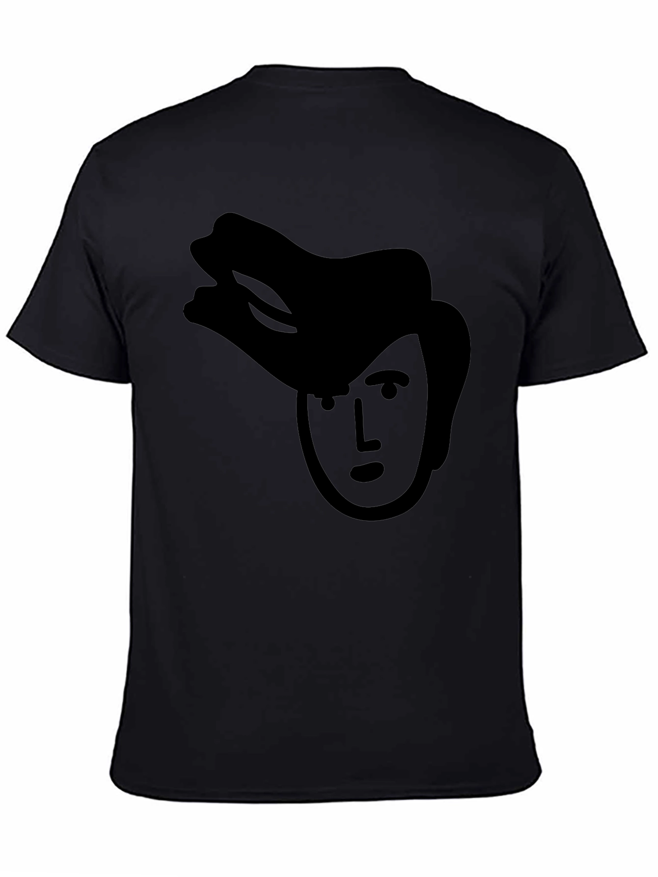 Cartoon Face Graphic Black T-Shirt