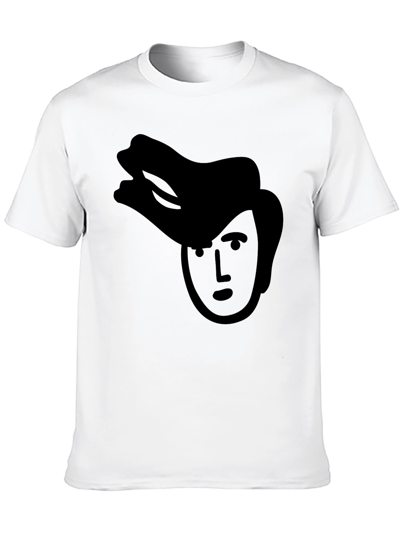 Cartoon Face Graphic Black T-Shirt