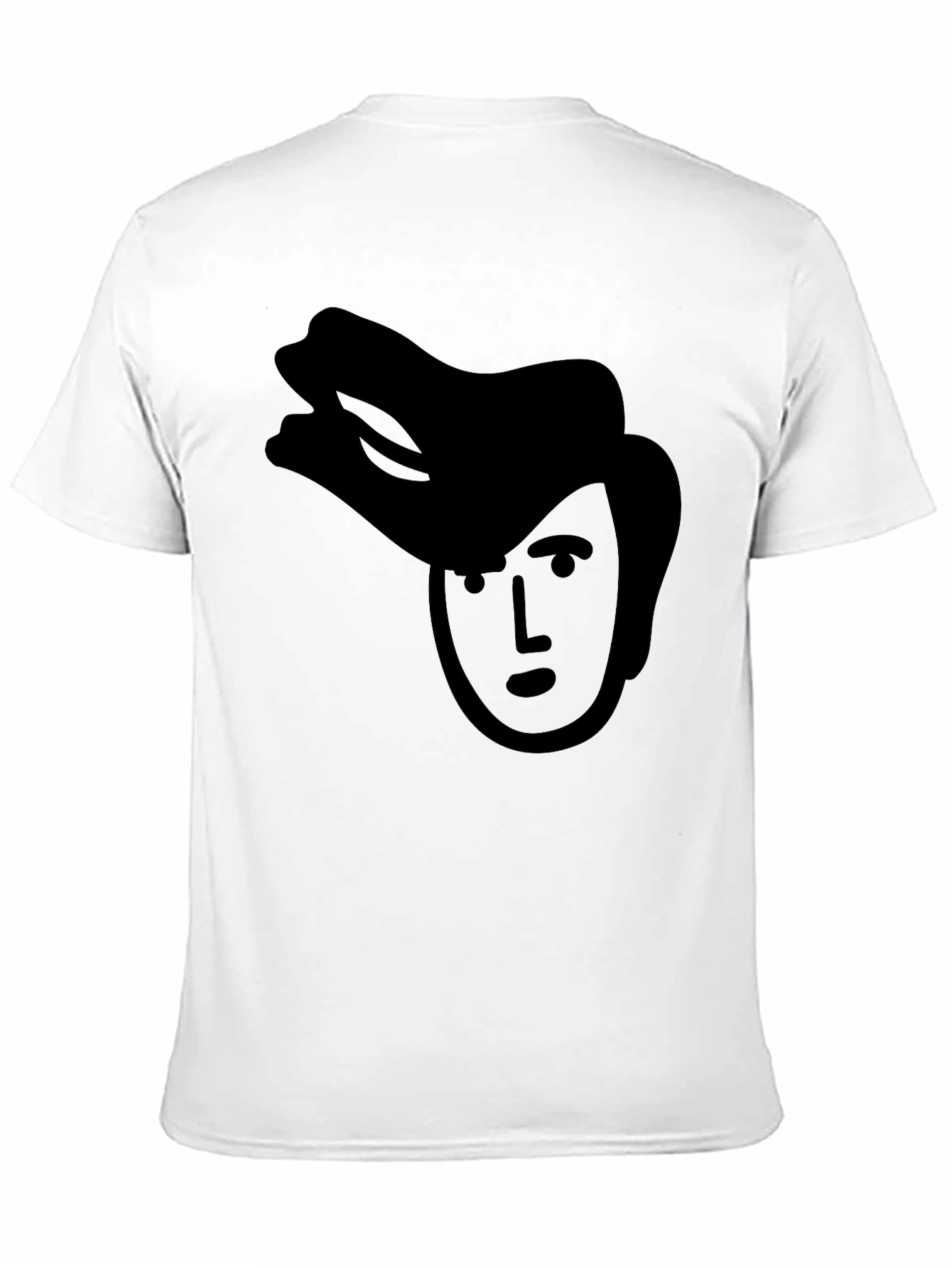 Cartoon Face Graphic Black T-Shirt