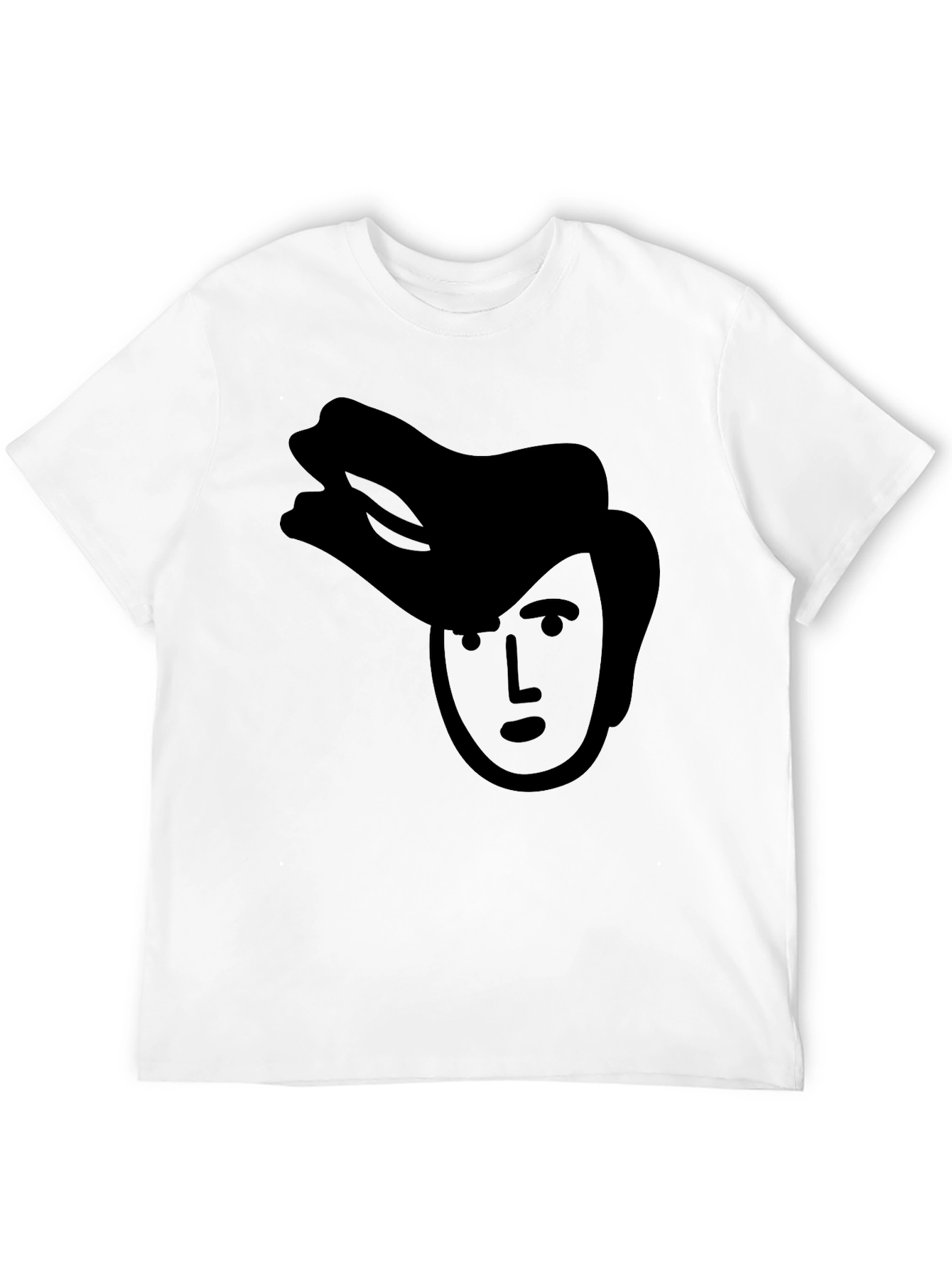 Cartoon Face Graphic Black T-Shirt