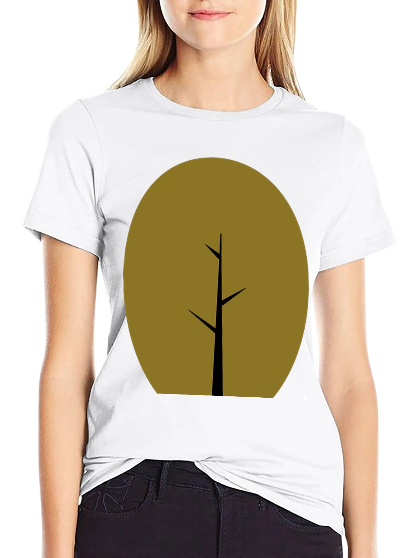Minimalist Tree Graphic T-Shirt - Black