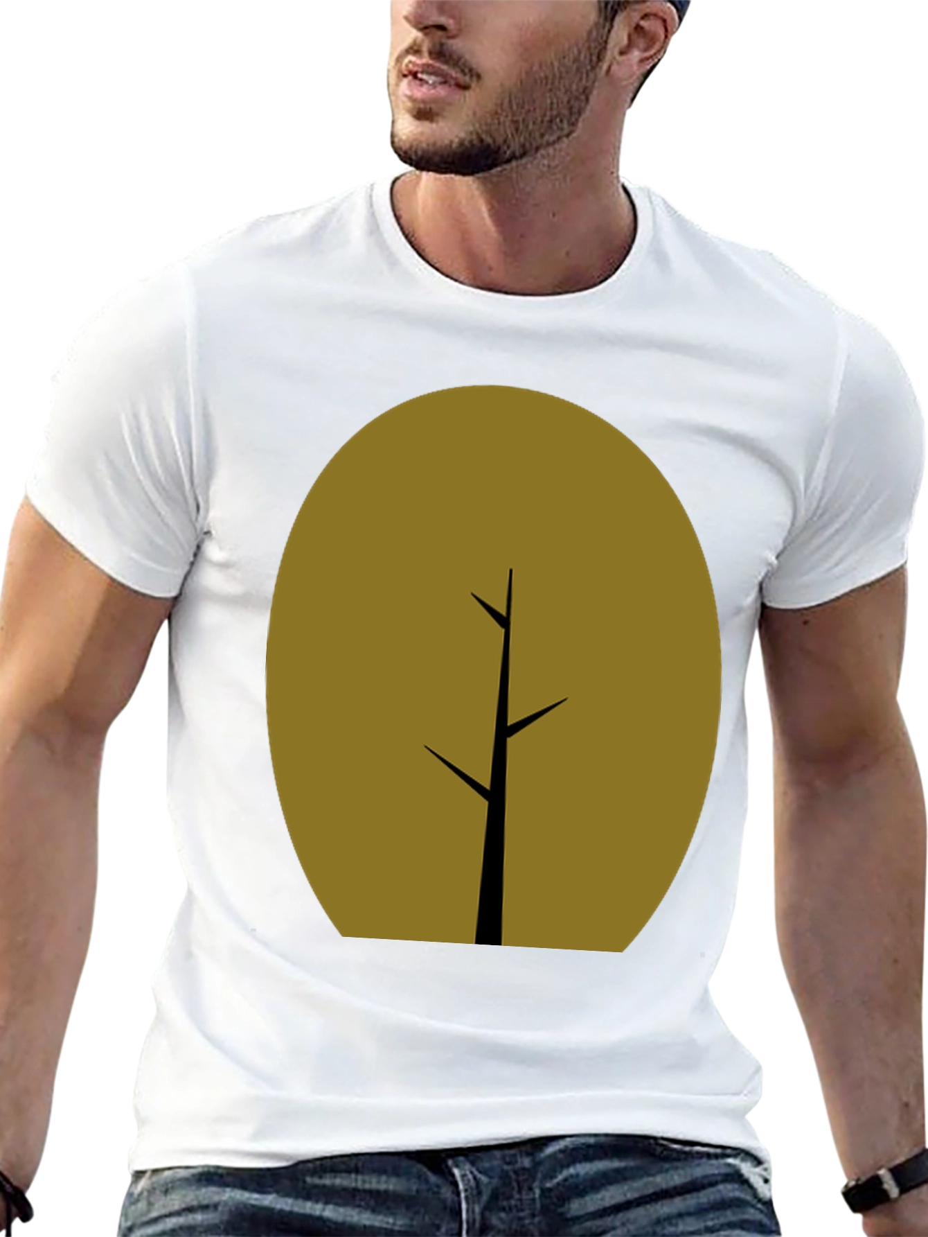 Minimalist Tree Graphic T-Shirt - Black