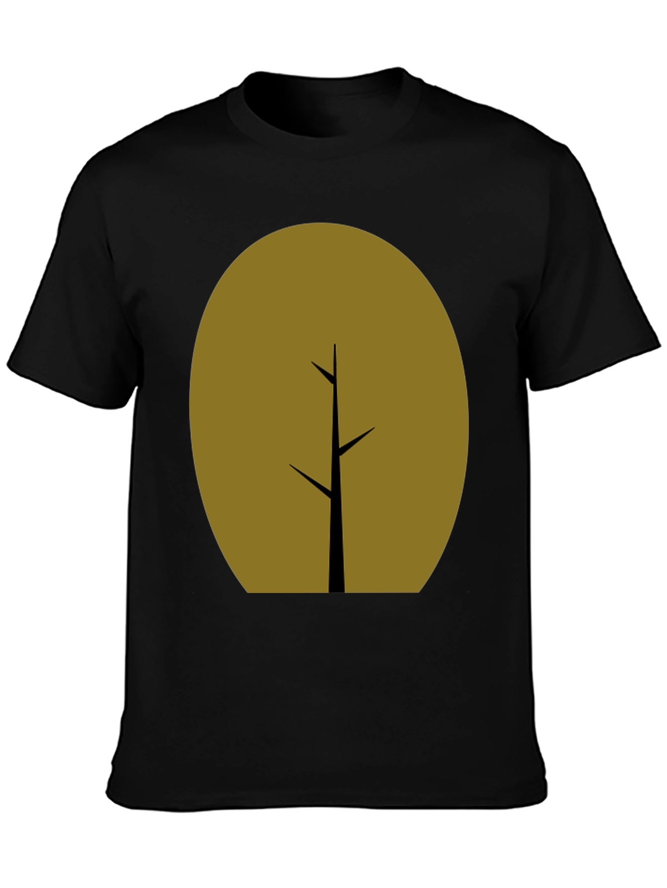 Minimalist Tree Graphic T-Shirt - Black