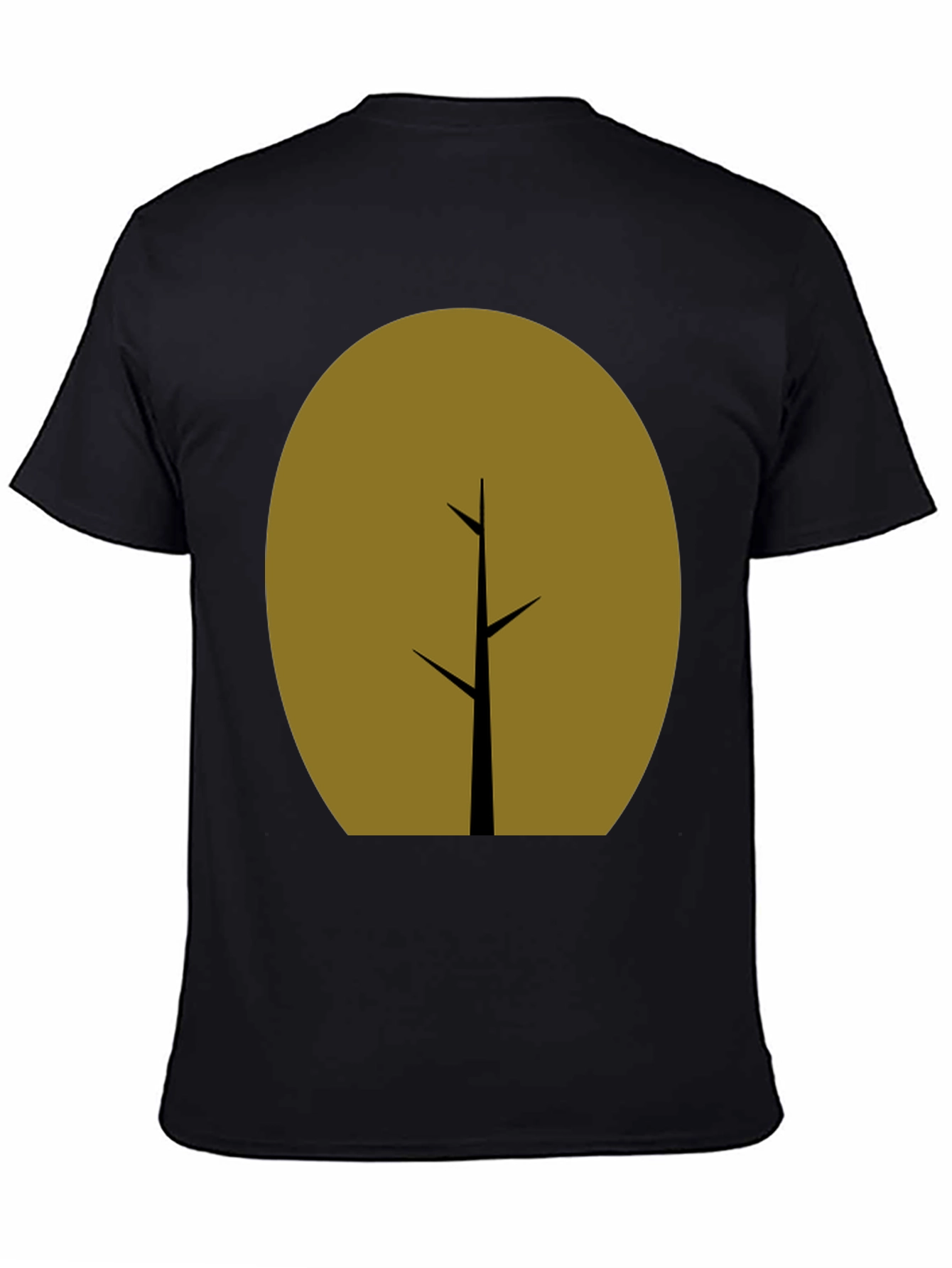 Minimalist Tree Graphic T-Shirt - Black