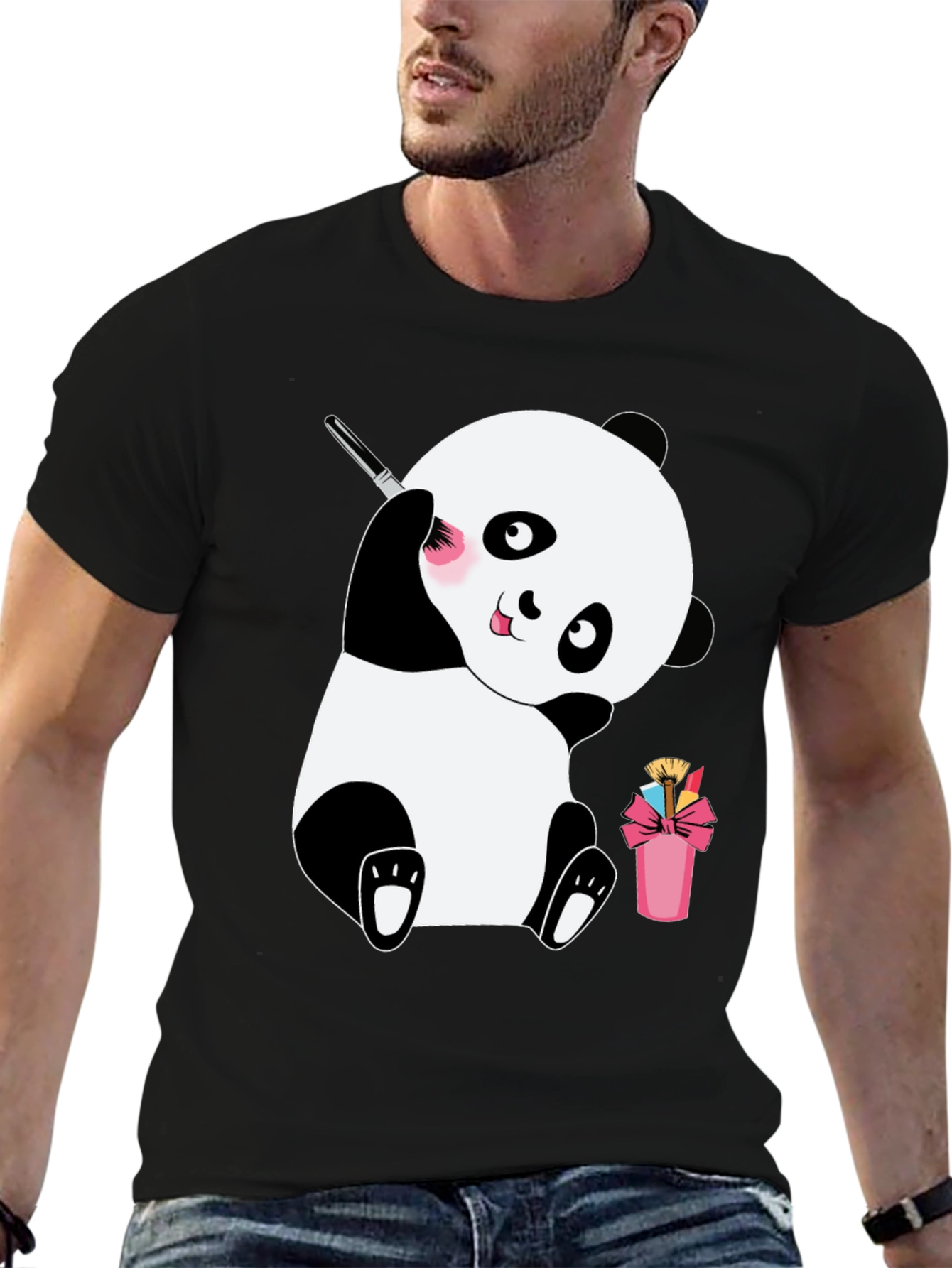 Cute Panda Makeup Brush T-Shirt