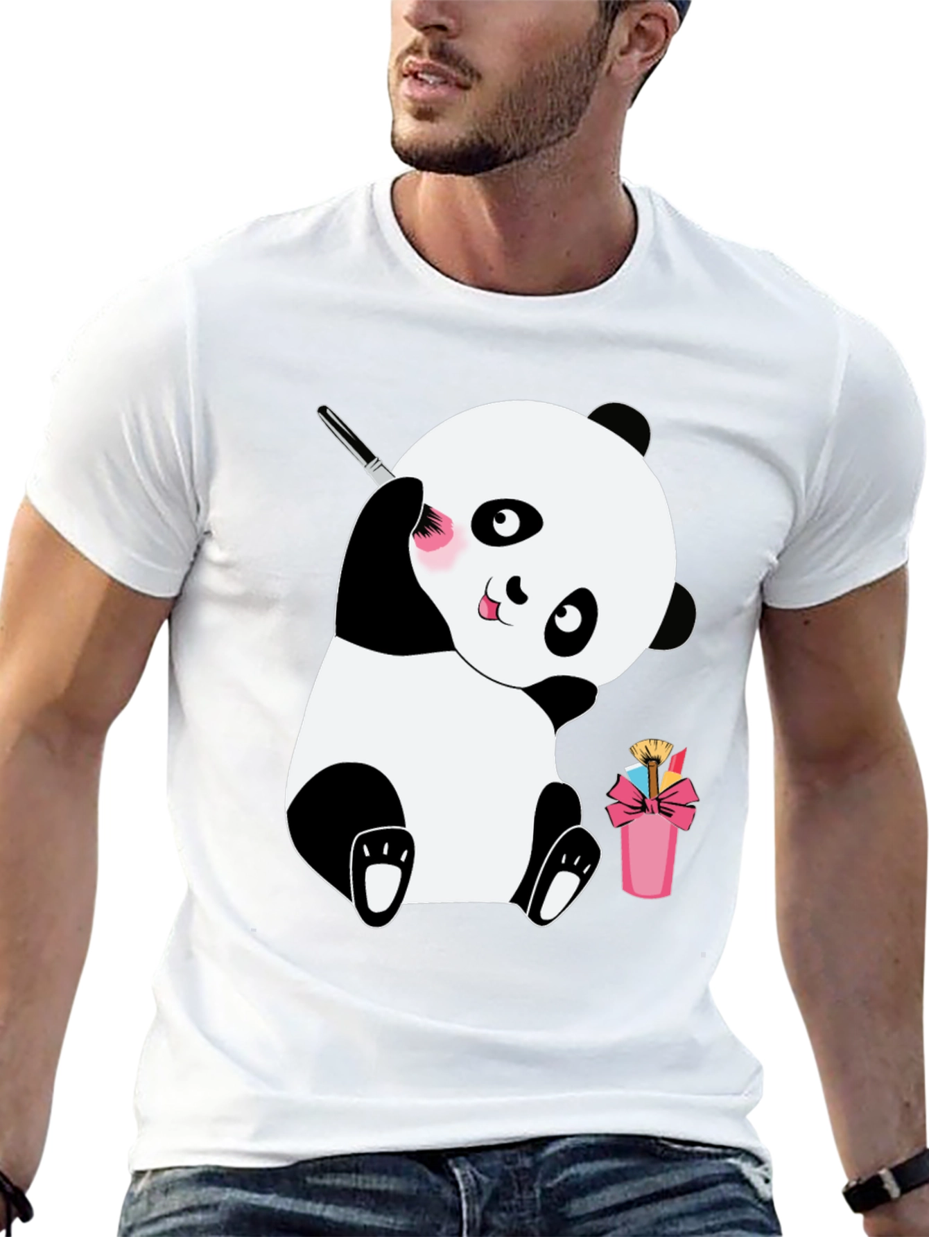 Cute Panda Makeup Brush T-Shirt