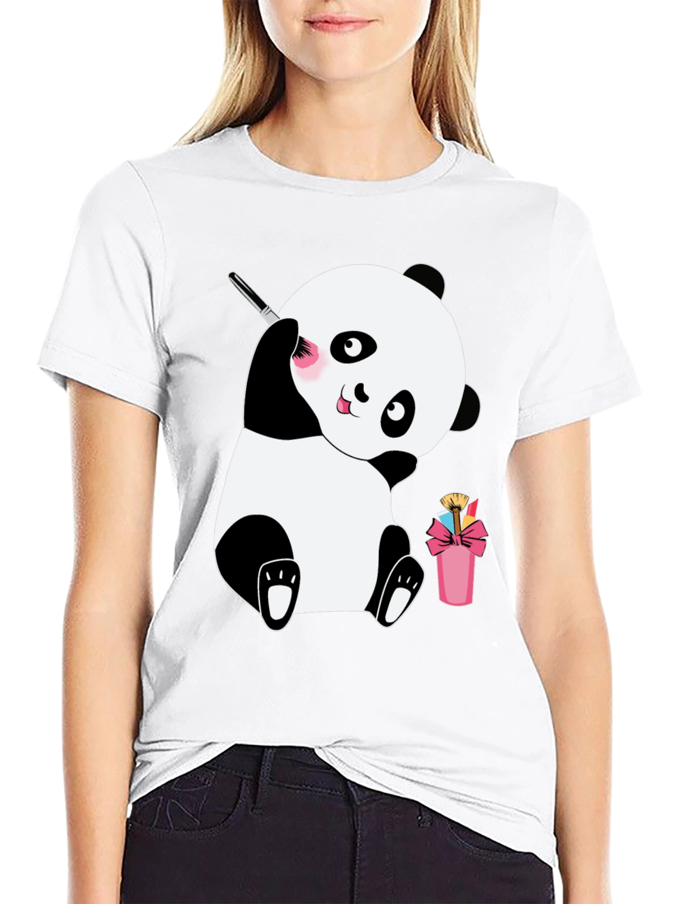 Cute Panda Makeup Brush T-Shirt