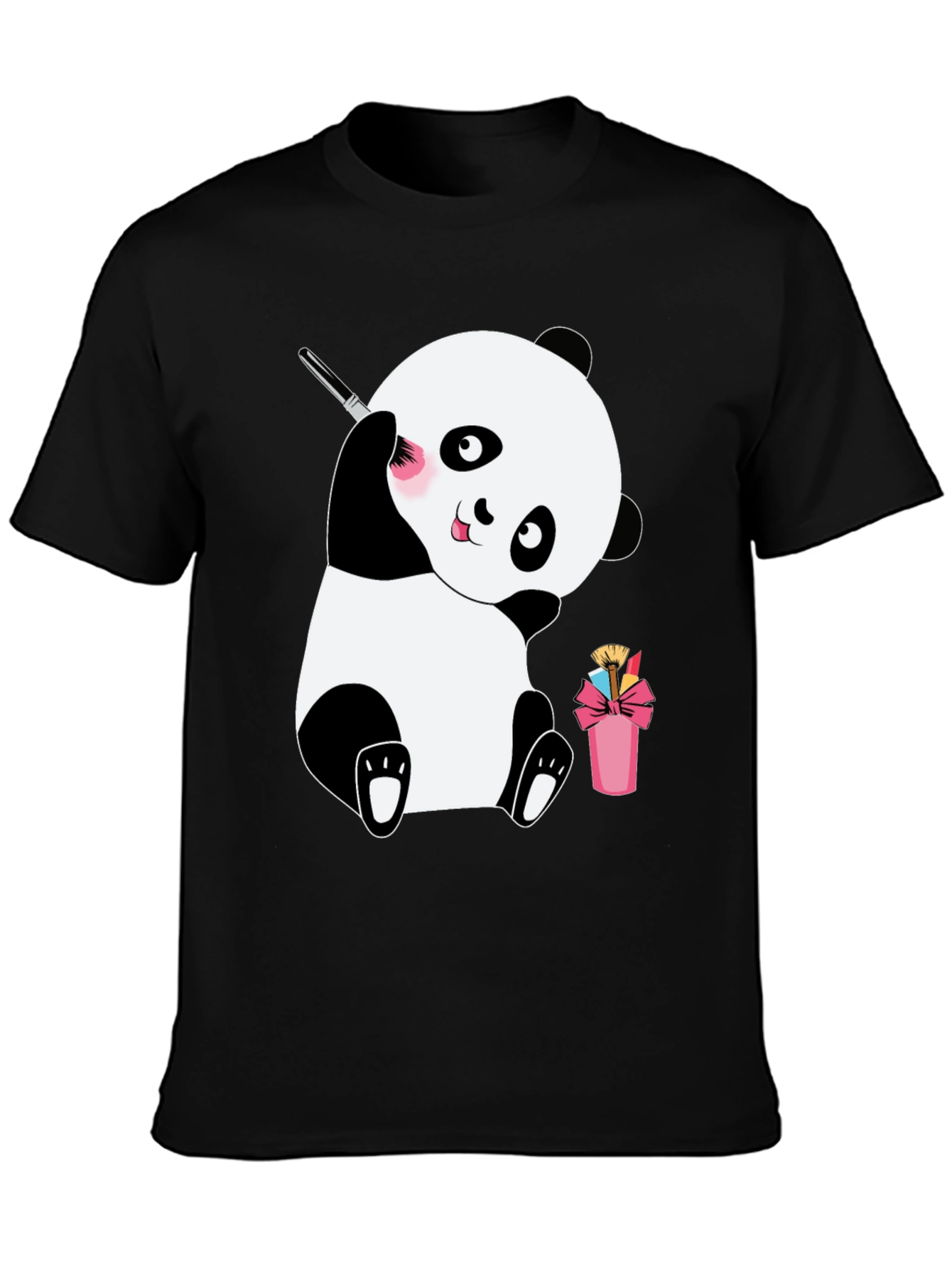 Cute Panda Makeup Brush T-Shirt